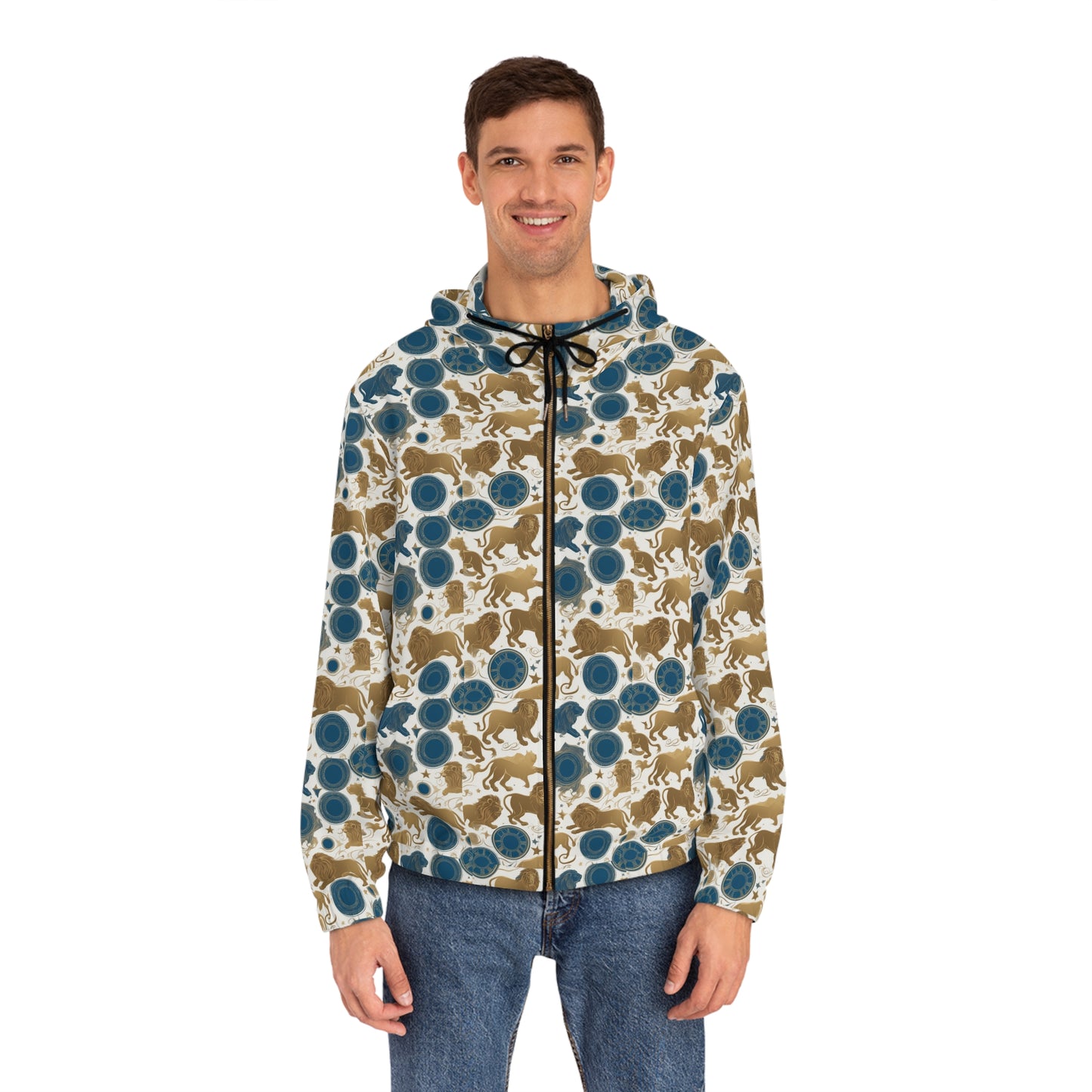 Full-Zip Hoodie (AOP), Leo, Zodiac v3, Pattern