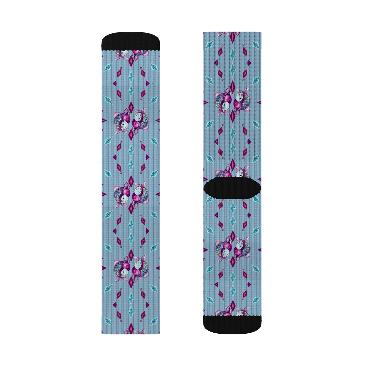 Sublimation Socks, Pisces, Zodiac v3, Jewel Pattern