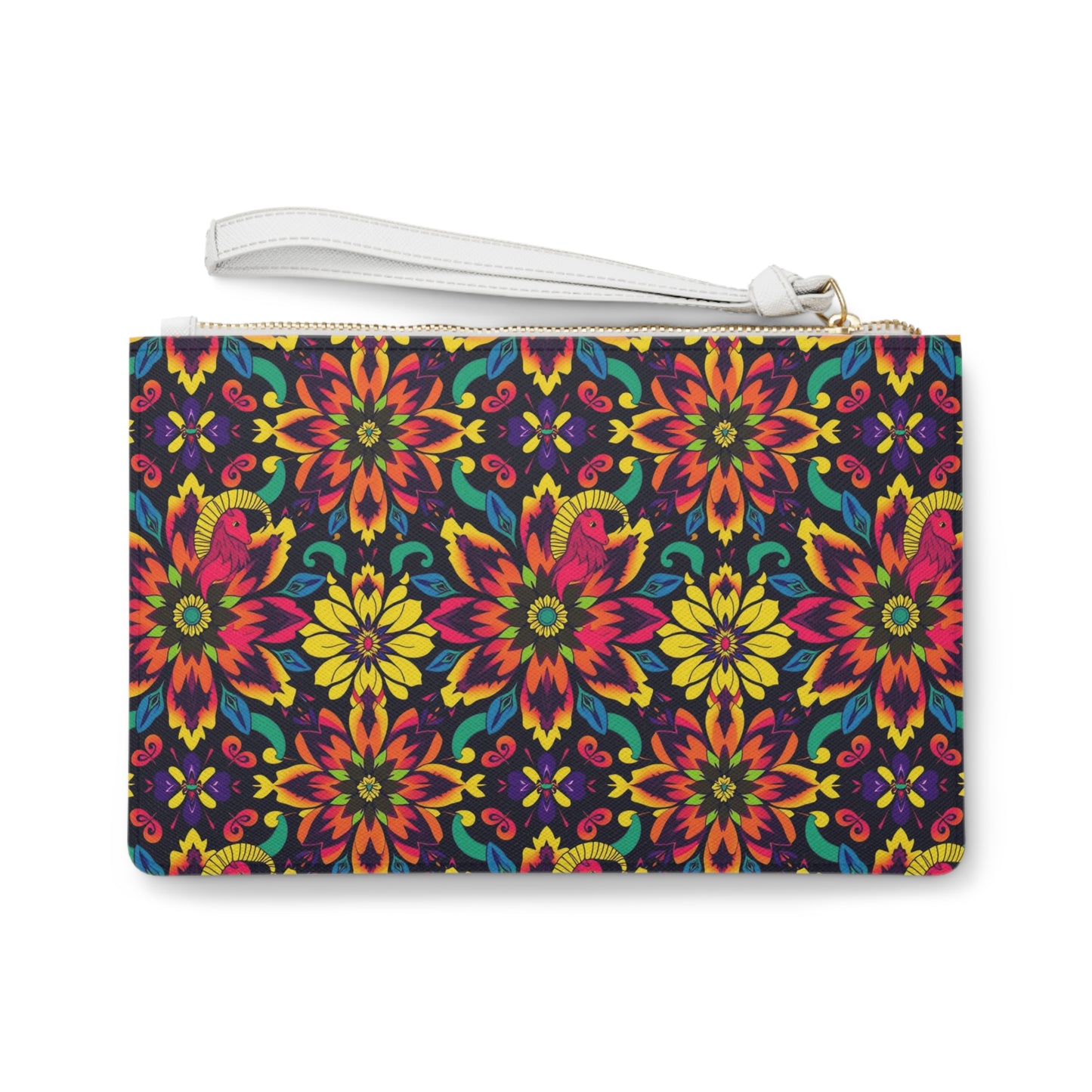 Clutch Bag, Capricorn, Zodiac v1, Flower Pattern