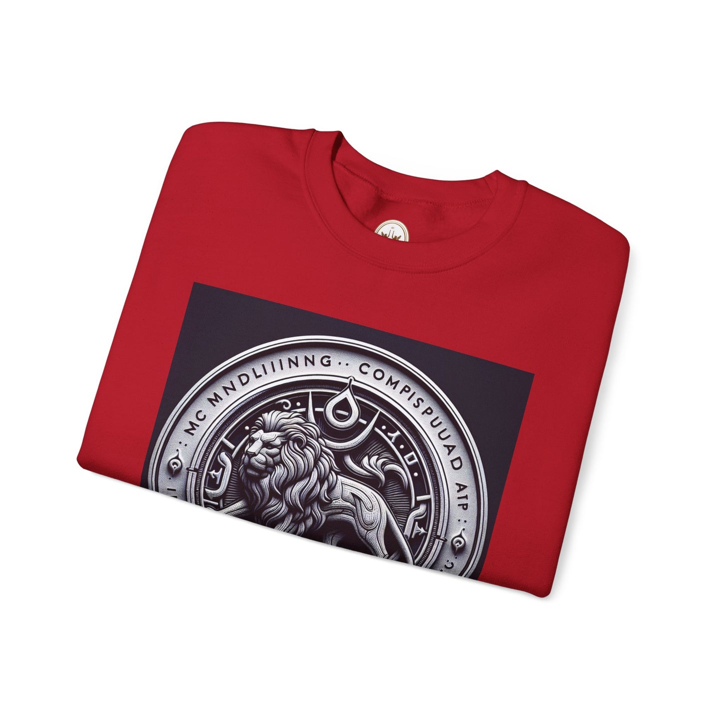 Unisex Heavy Blend™ Crewneck Sweatshirt, Lion Coin, Leo Zodiac Design