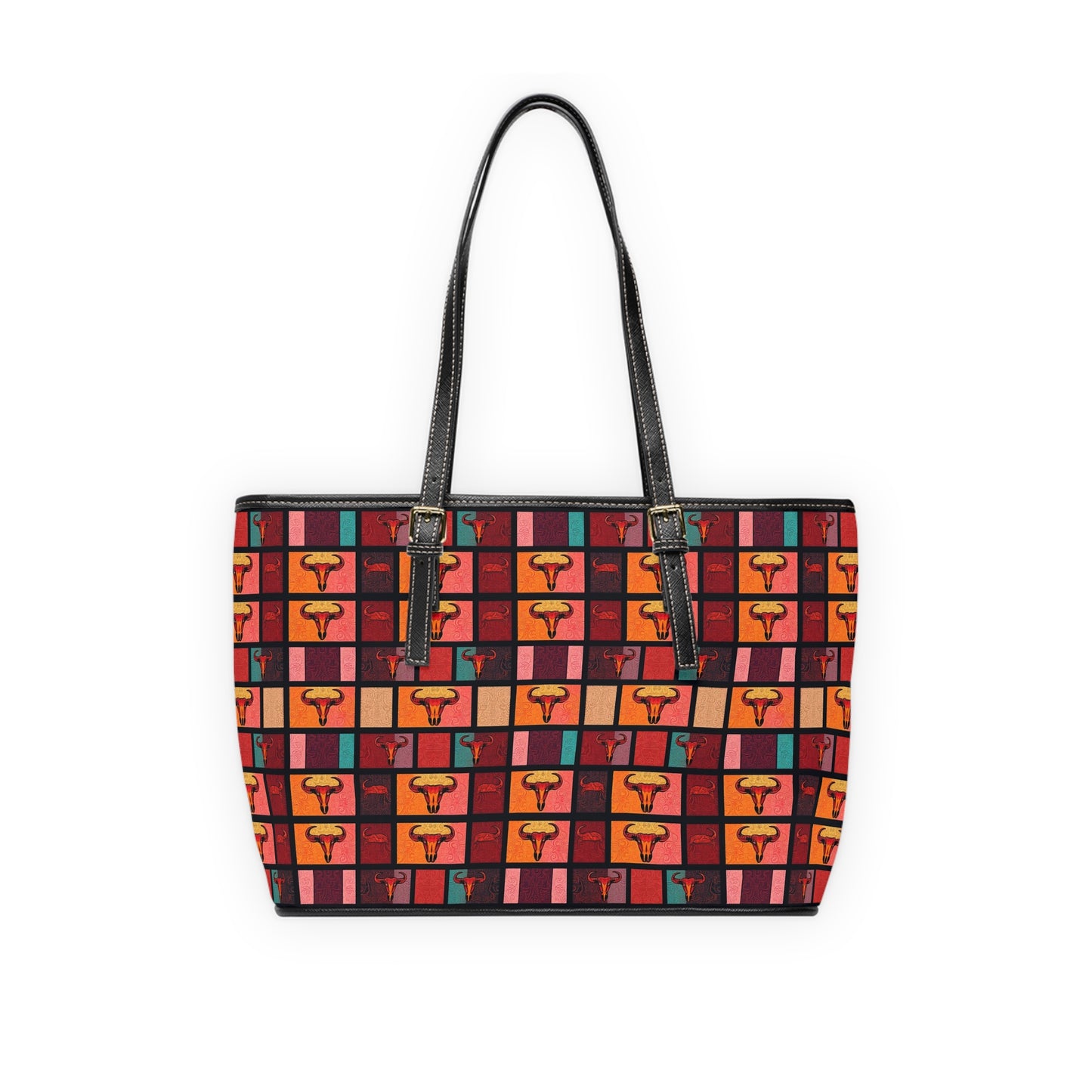 Leather Shoulder Bag, Taurus, Zodiac v1, Shapes Pattern