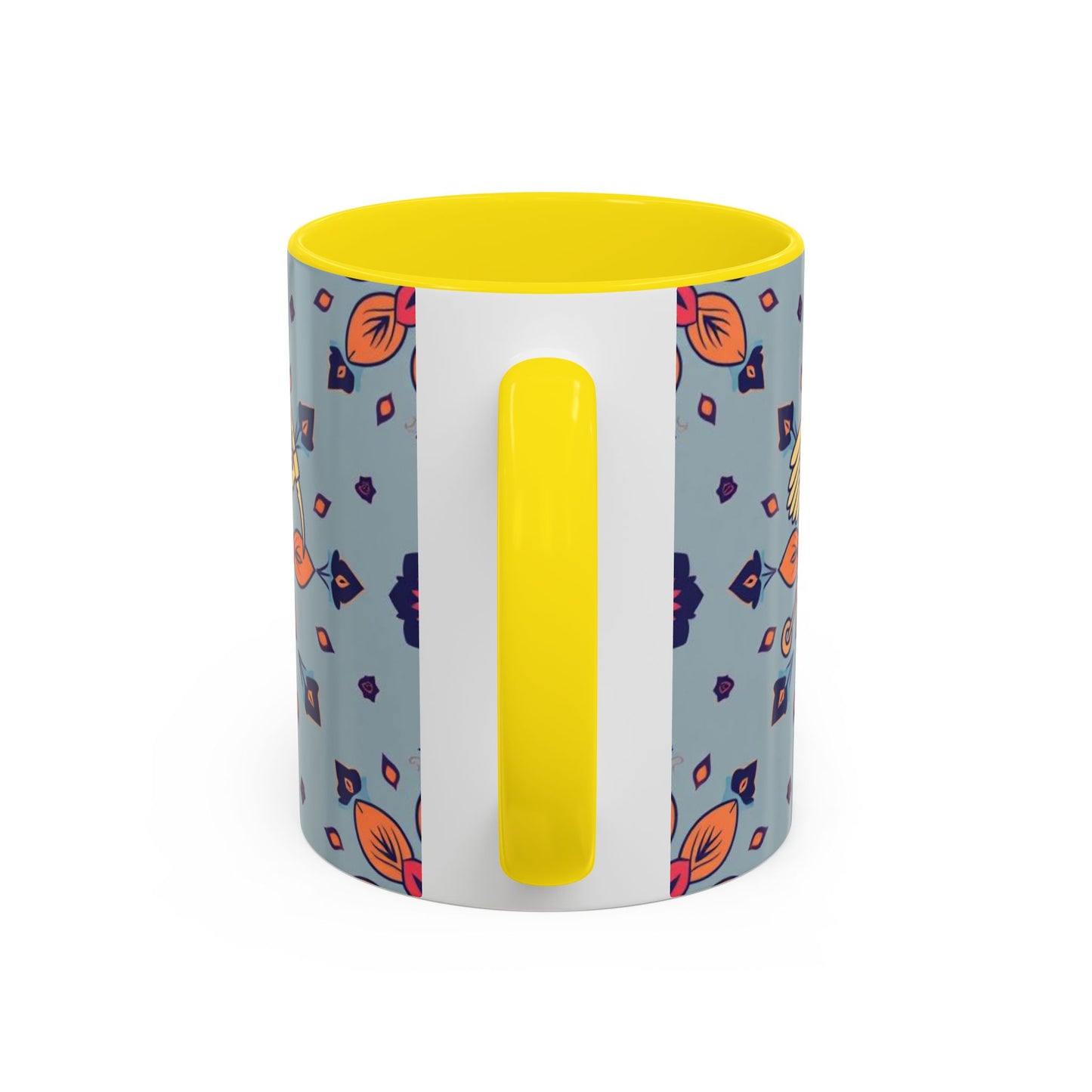 Accent Coffee Mug, Sagittarius, Zodiac v3. Flower Pattern, (11, 15oz)