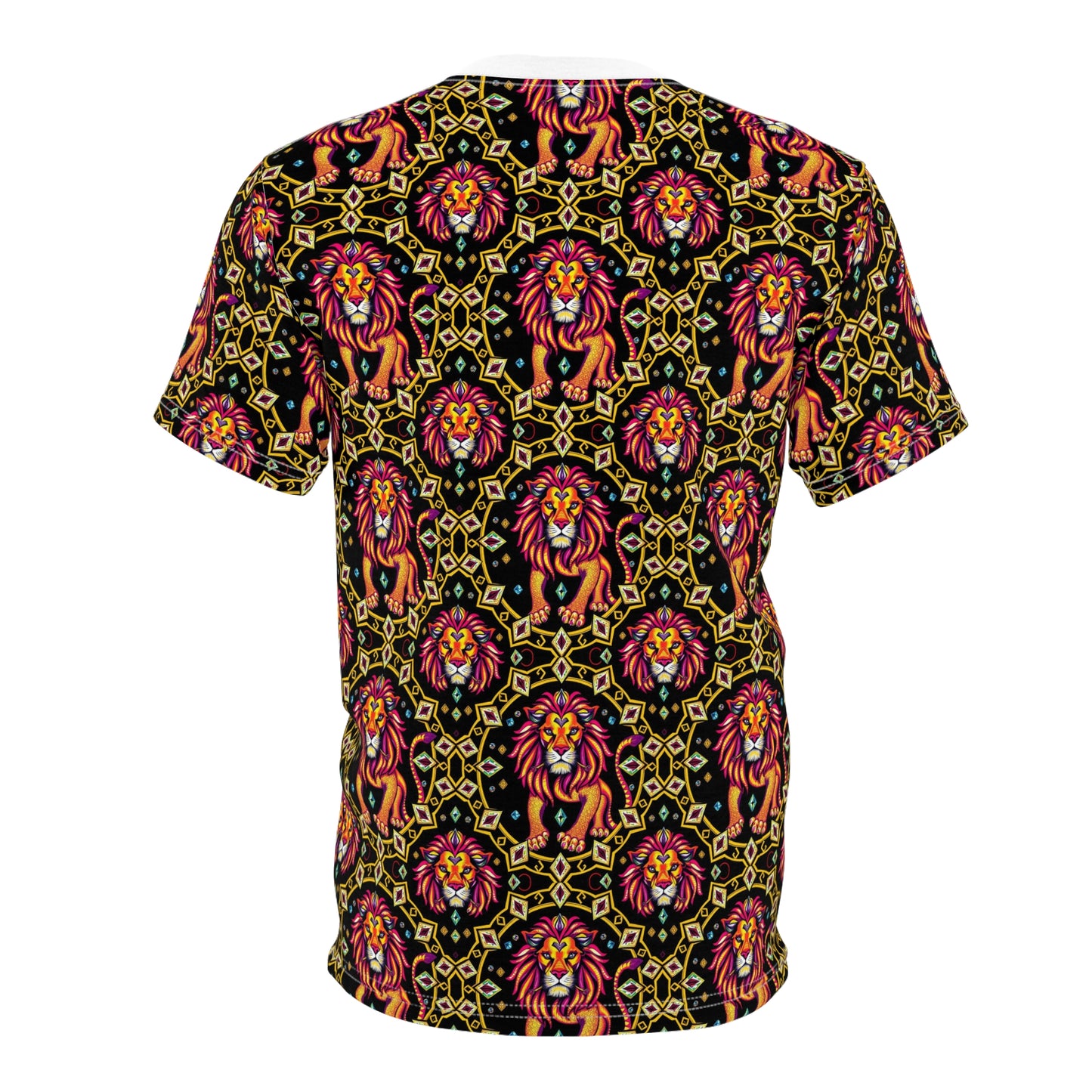 Unisex Cut & Sew T-Shirt, (AOP), Leo, Zodiac v2, Jewels Pattern
