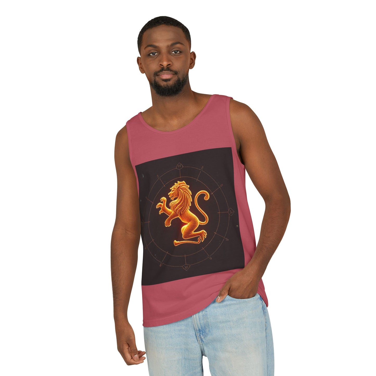 Unisex Garment-Dyed, Tank Top, Leo Design, Space Animal v1, 100% US cotton