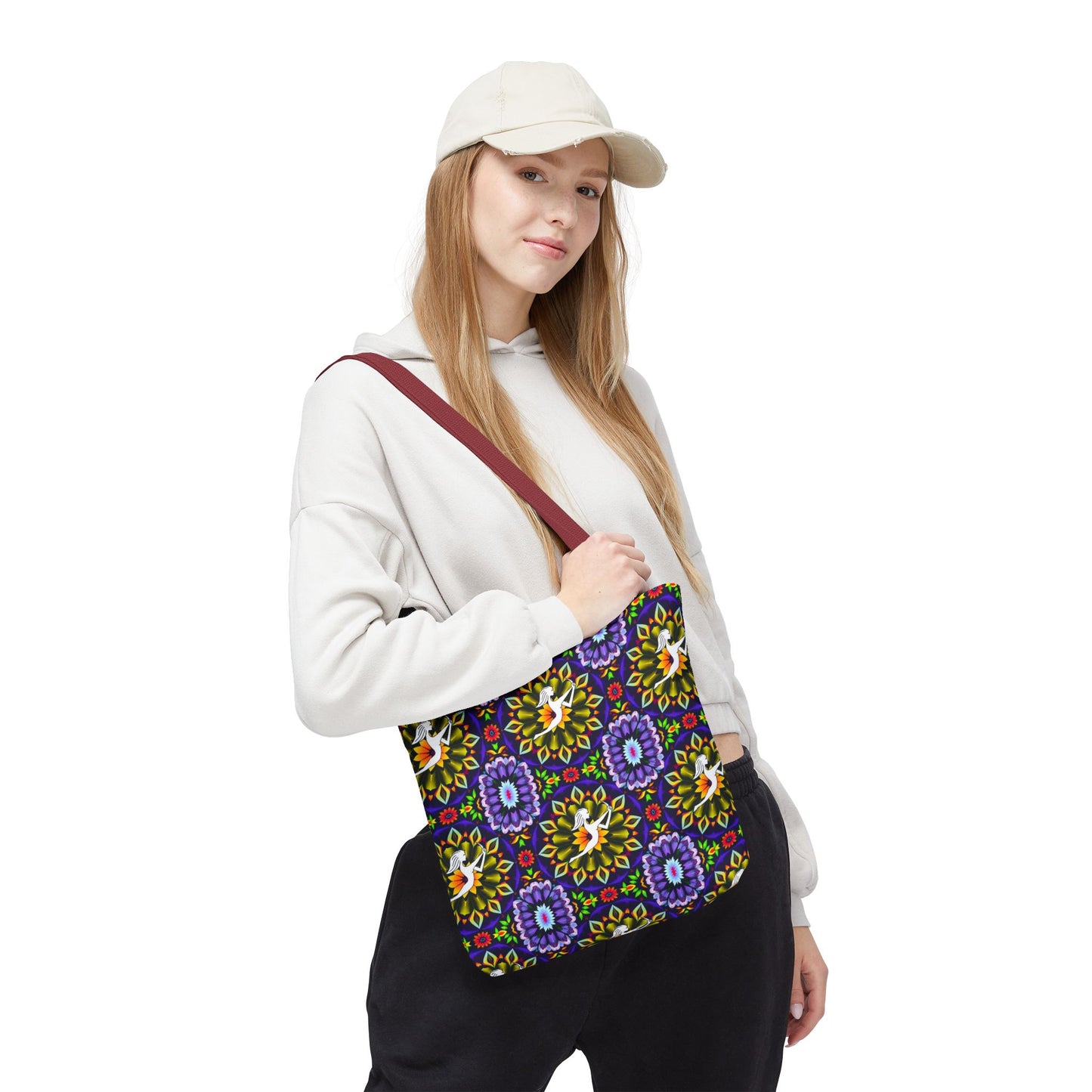 Tote Bag (AOP), Sagittarius, Zodiac v2, Flower Pattern