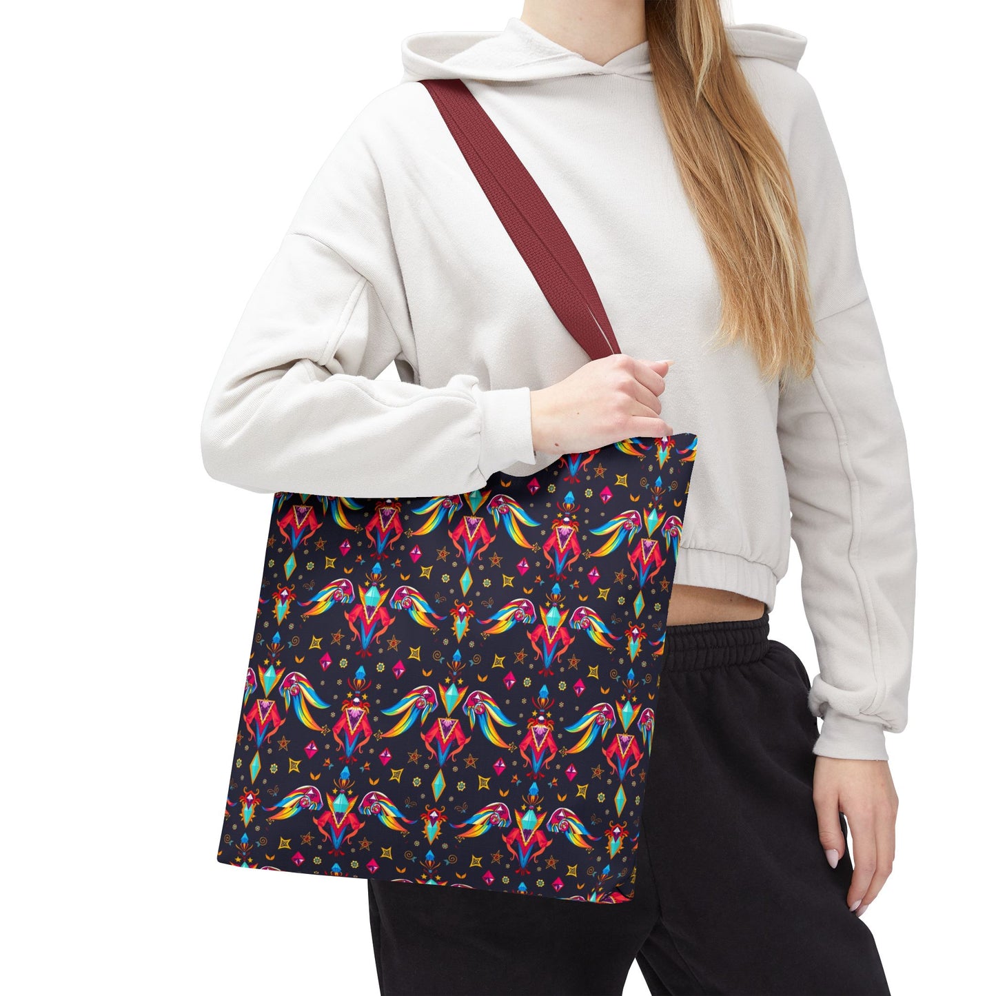 Tote Bag (AOP), Virgo, Zodiac v1, Jewel Pattern