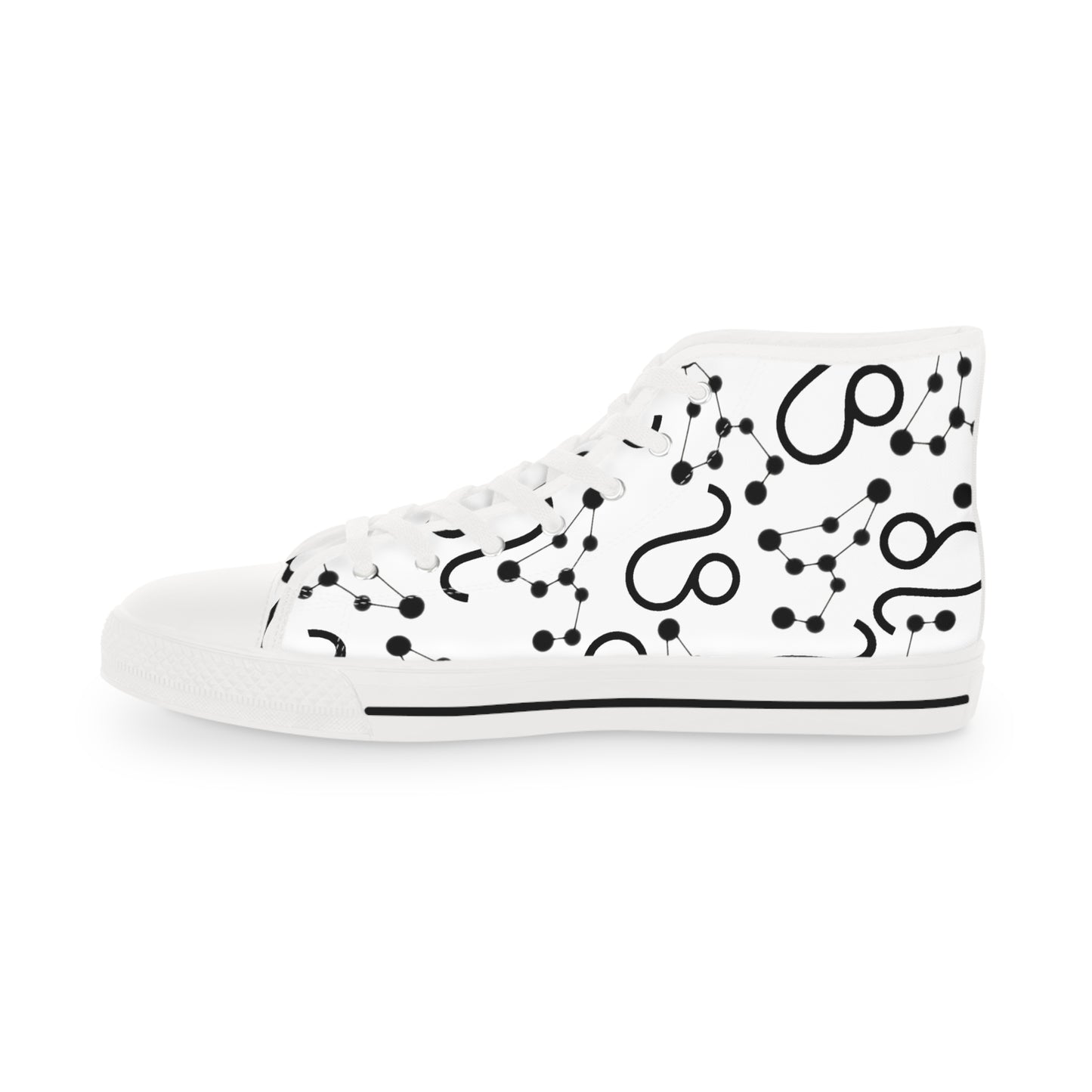 Men's High Top Sneakers, Breathable polyester canvas, Leo Zodiac Design