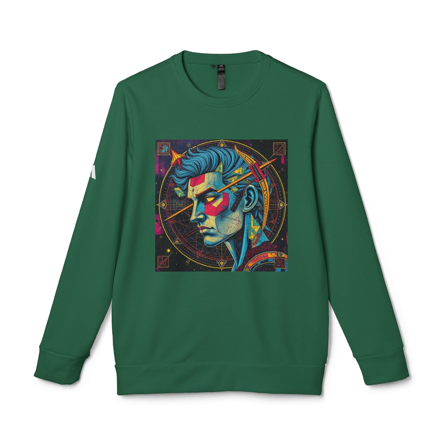 Adidas, Unisex Fleece Crewneck Sweatshirt, Sagittarius, Pop Art, Zodiac