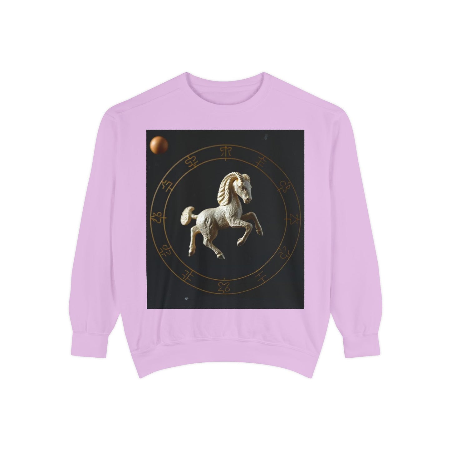 Garment-Dyed Sweatshirt, Unisex, Space Animal Design, Capricorn