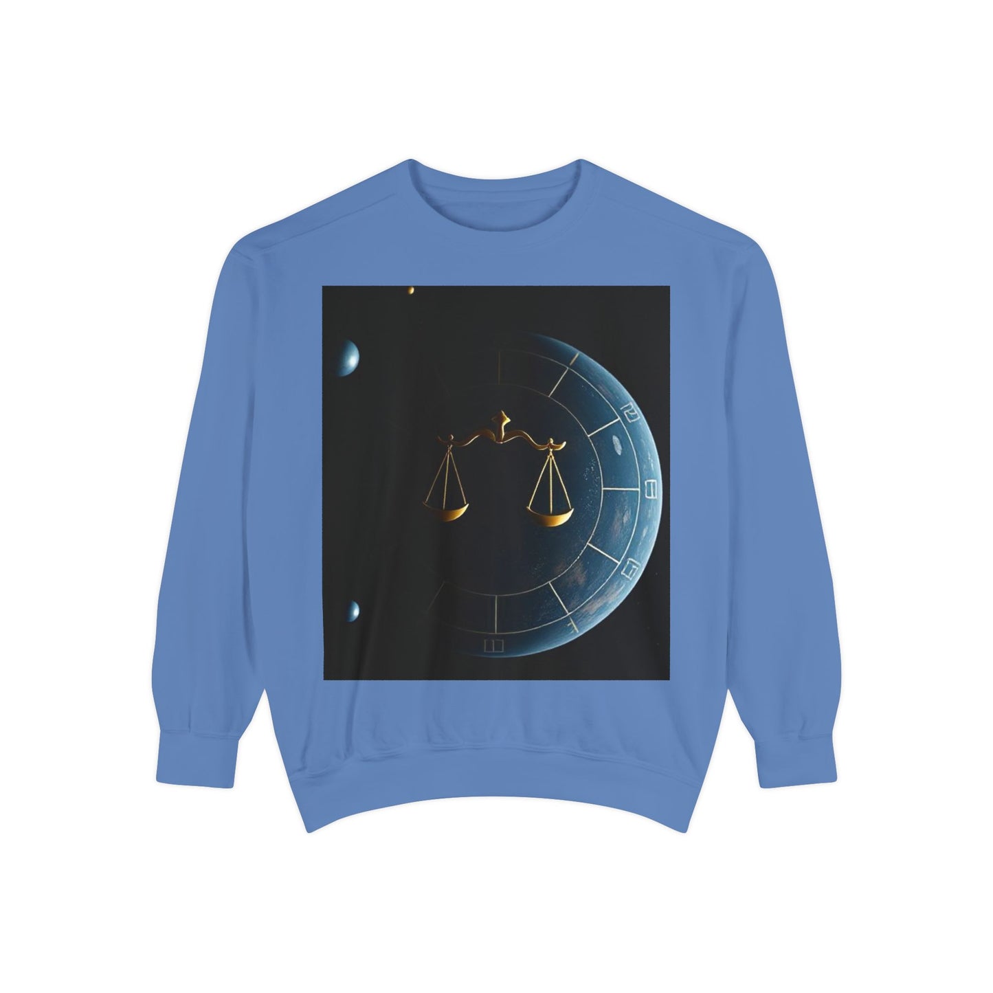 Garment-Dyed Sweatshirt, Unisex, Space Animal Design v1, Libra