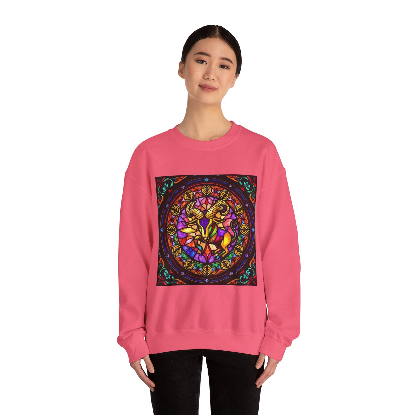 Unisex Heavy Blend™ Crewneck Sweatshirt, Glass 1, Taurus Zodiac Design