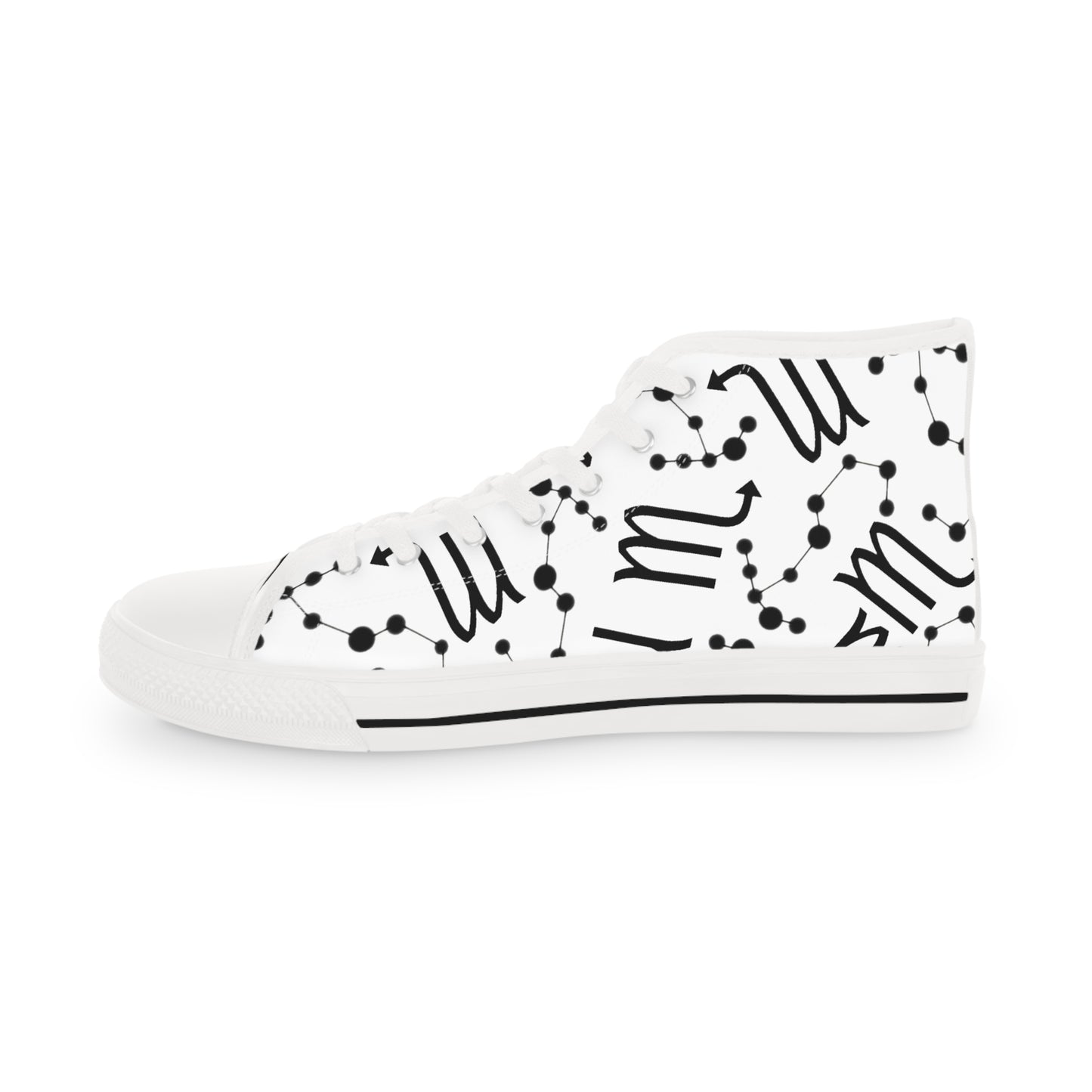 Men's High Top Sneakers, Breathable polyester canvas, Scorpio Zodiac Design