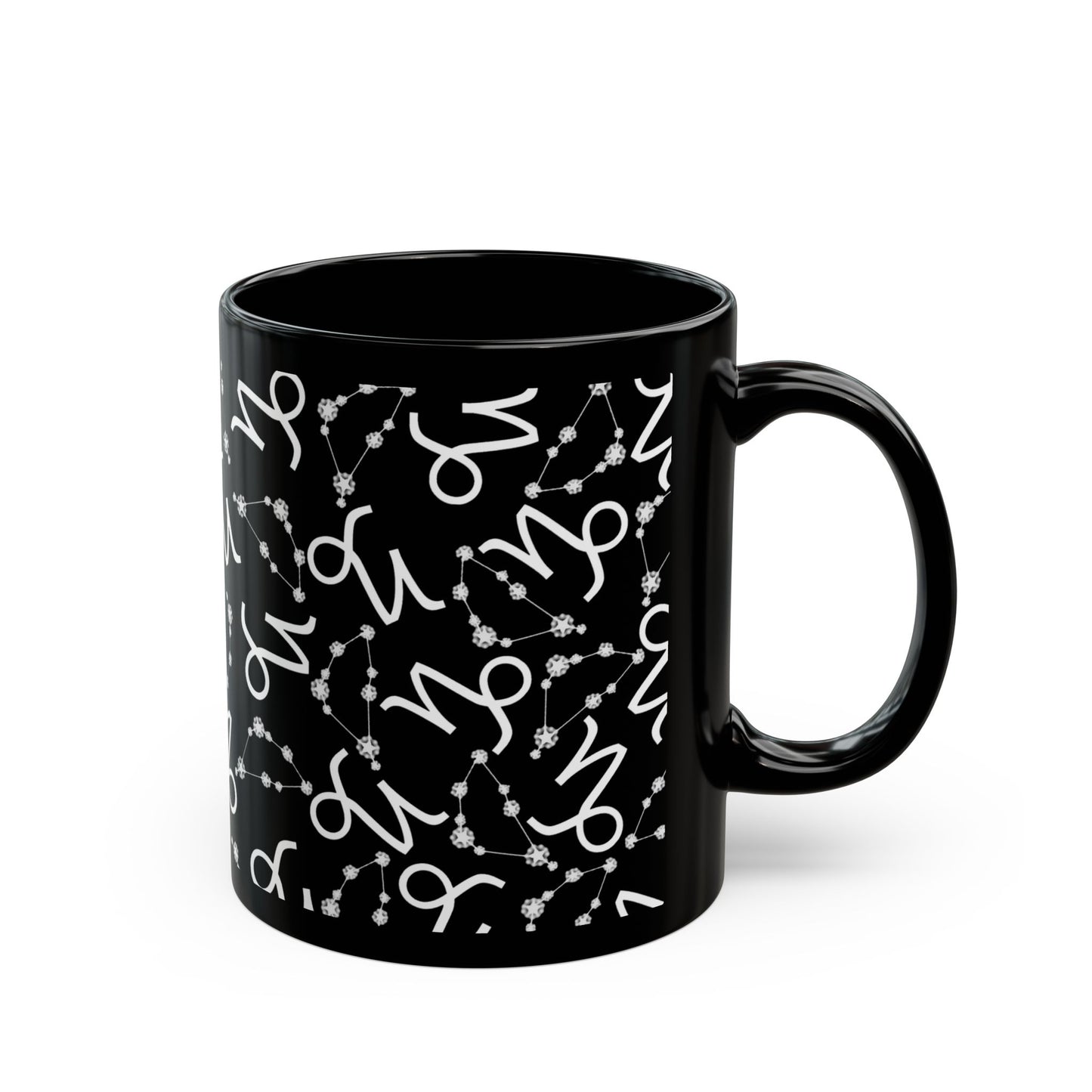 Zodiac 11oz Black Mug Capricorn Zodiac Sign