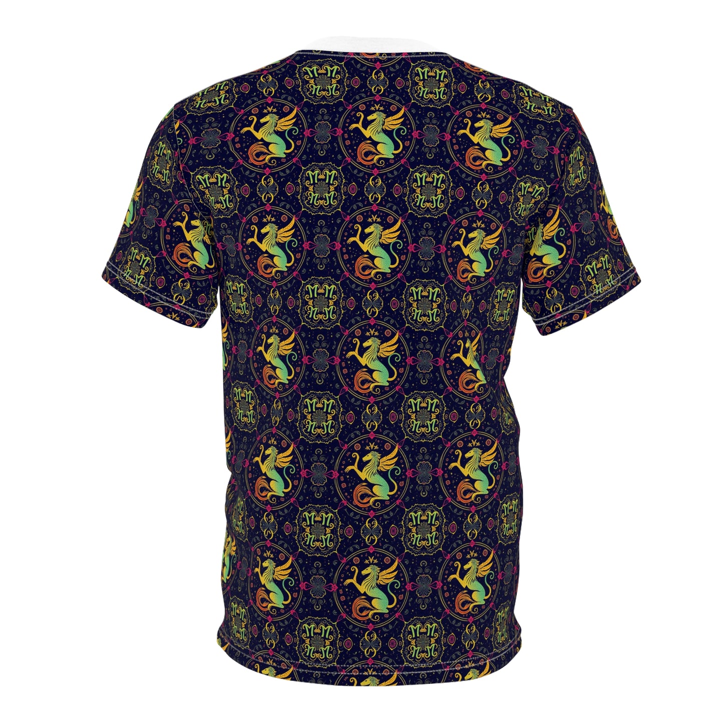 Unisex Cut & Sew T-Shirt, AOP, Virgo, Zodiac v1, Pattern