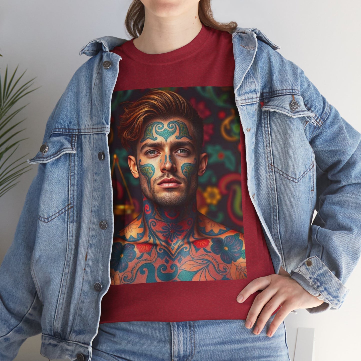 Unisex Heavy Cotton T-Shirt, Libra, Zodiac, Sexy Art