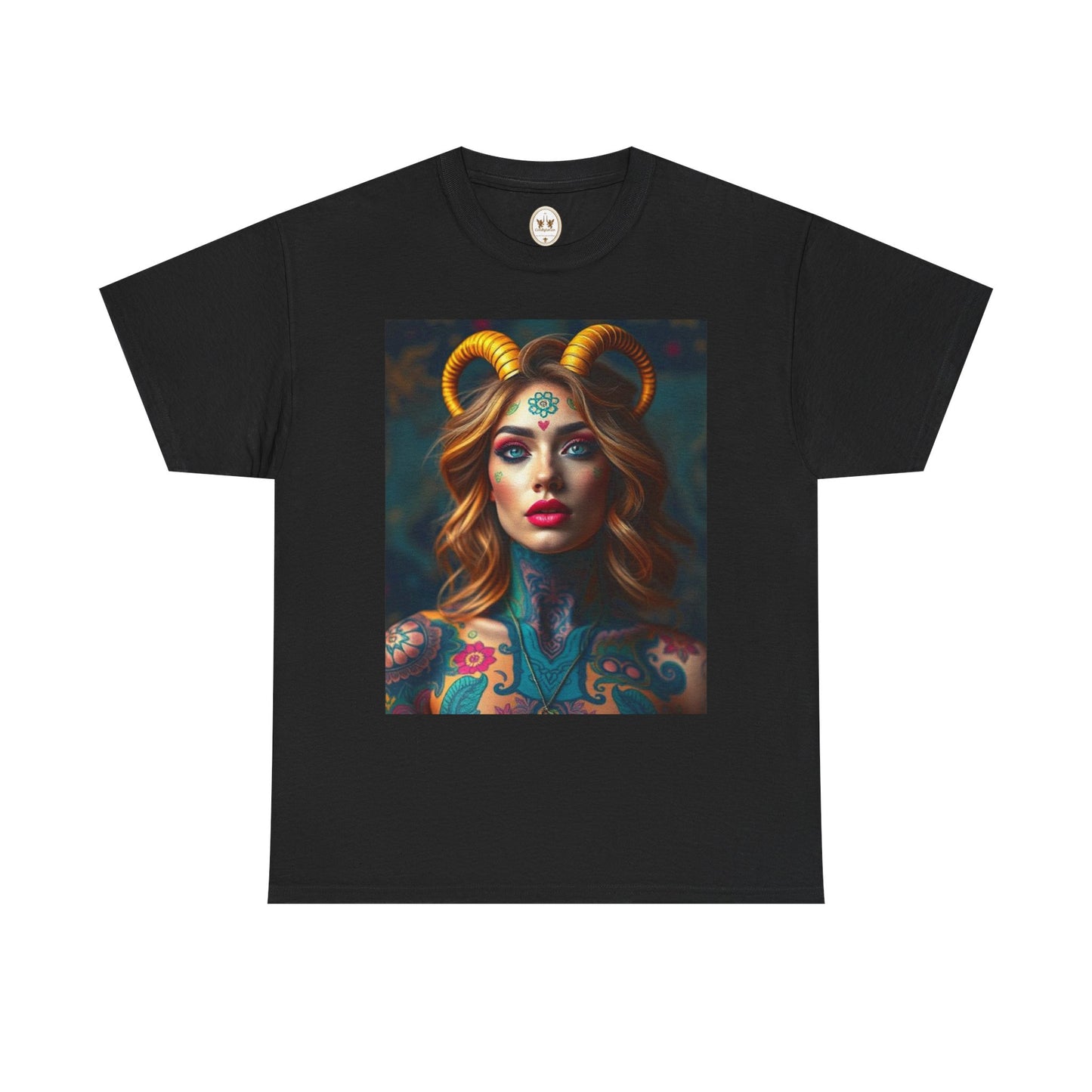 Unisex Heavy Cotton T-Shirt, Capricorn, Zodiac v1, Sexy Art