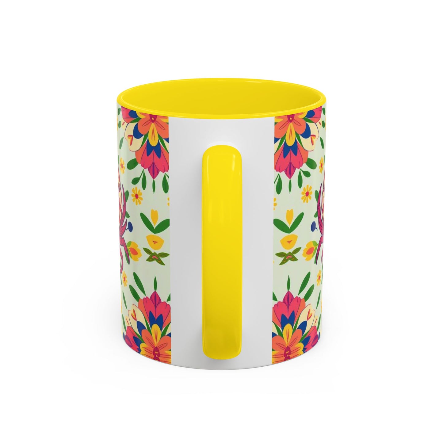 Accent Coffee Mug, Cancer, Zodiac v3, Flower Pattern, (11, 15oz)