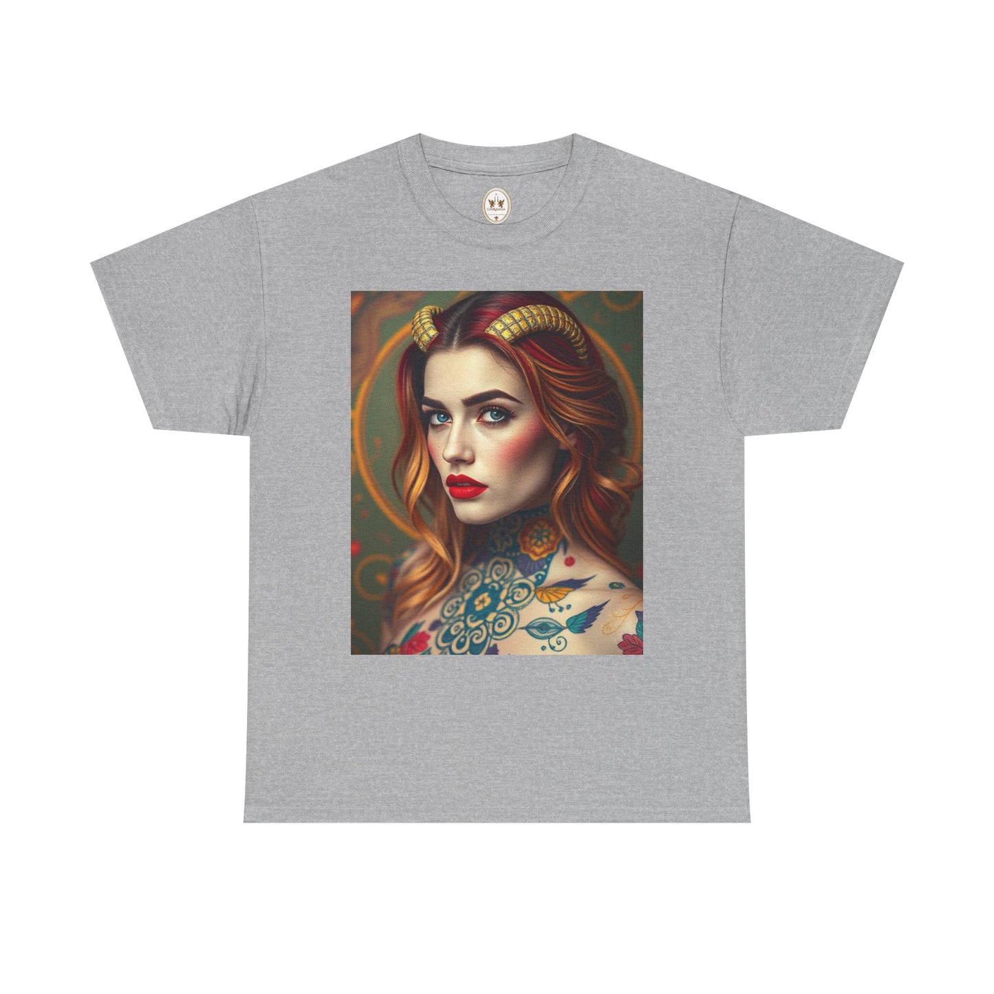 Unisex Heavy Cotton T-Shirt, Capricorn, Zodiac v3, Sexy Art