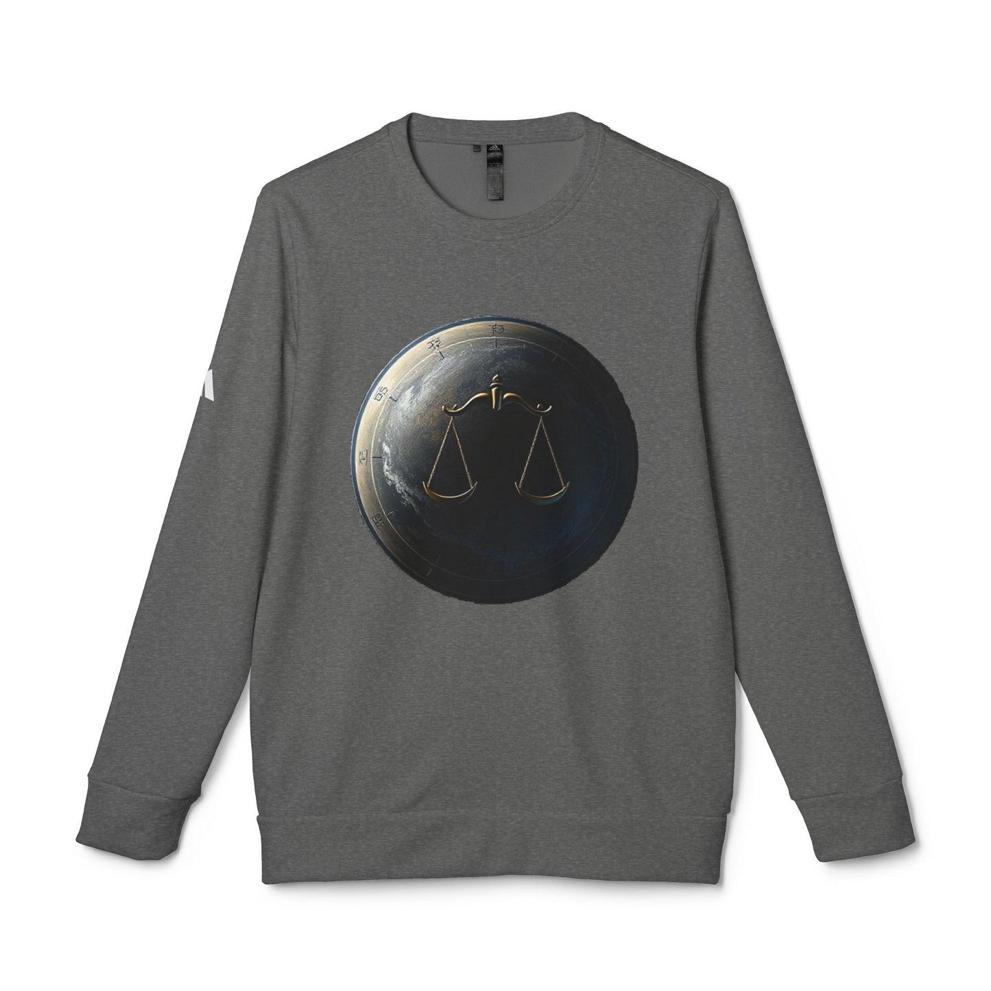 Adidas, Unisex Fleece Crewneck Sweatshirt, Libra, Planet Symbol, Zodiac