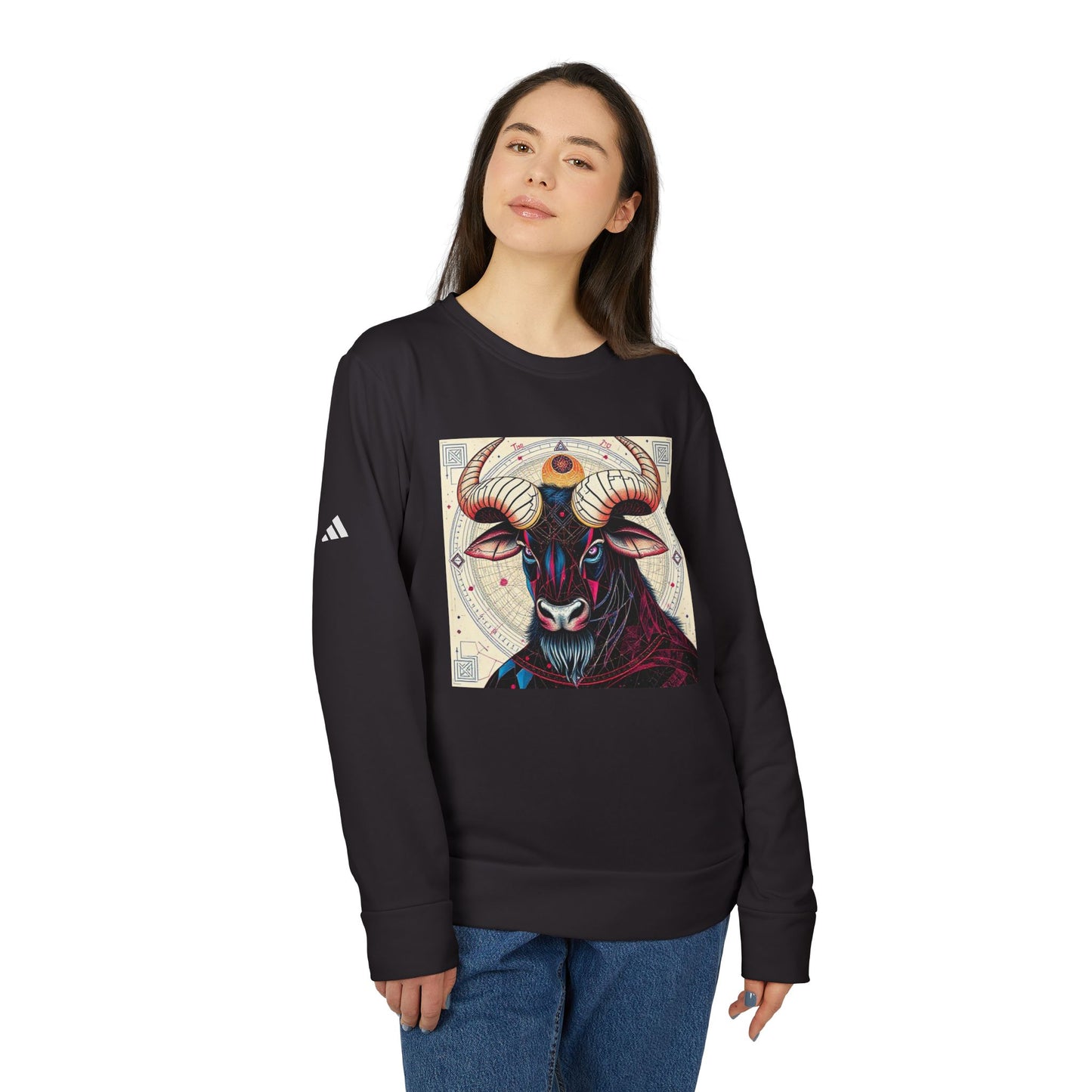 Adidas, Unisex Fleece Crewneck Sweatshirt, Taurus, Pop Art v1, Zodiac