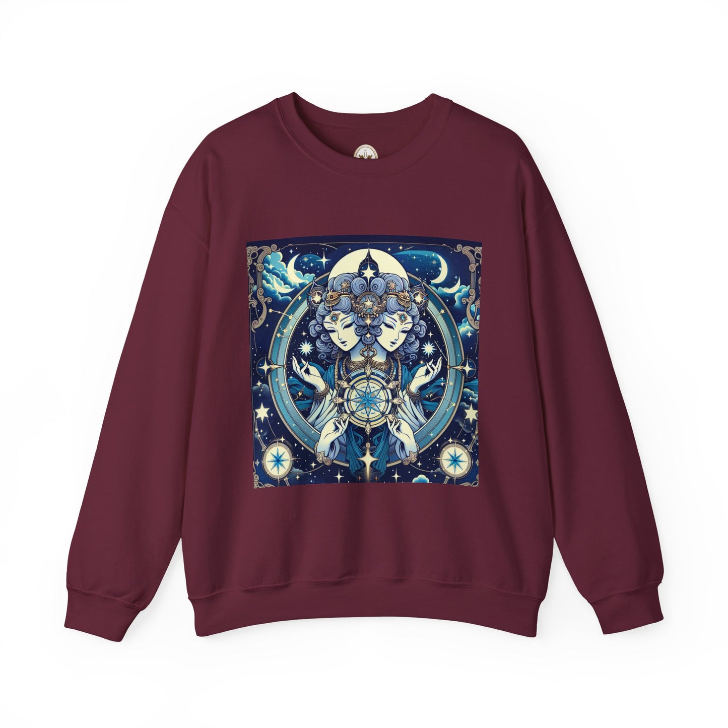 Unisex Heavy Blend™ Crewneck Sweatshirt,Twin Body, Gemini Zodiac Design