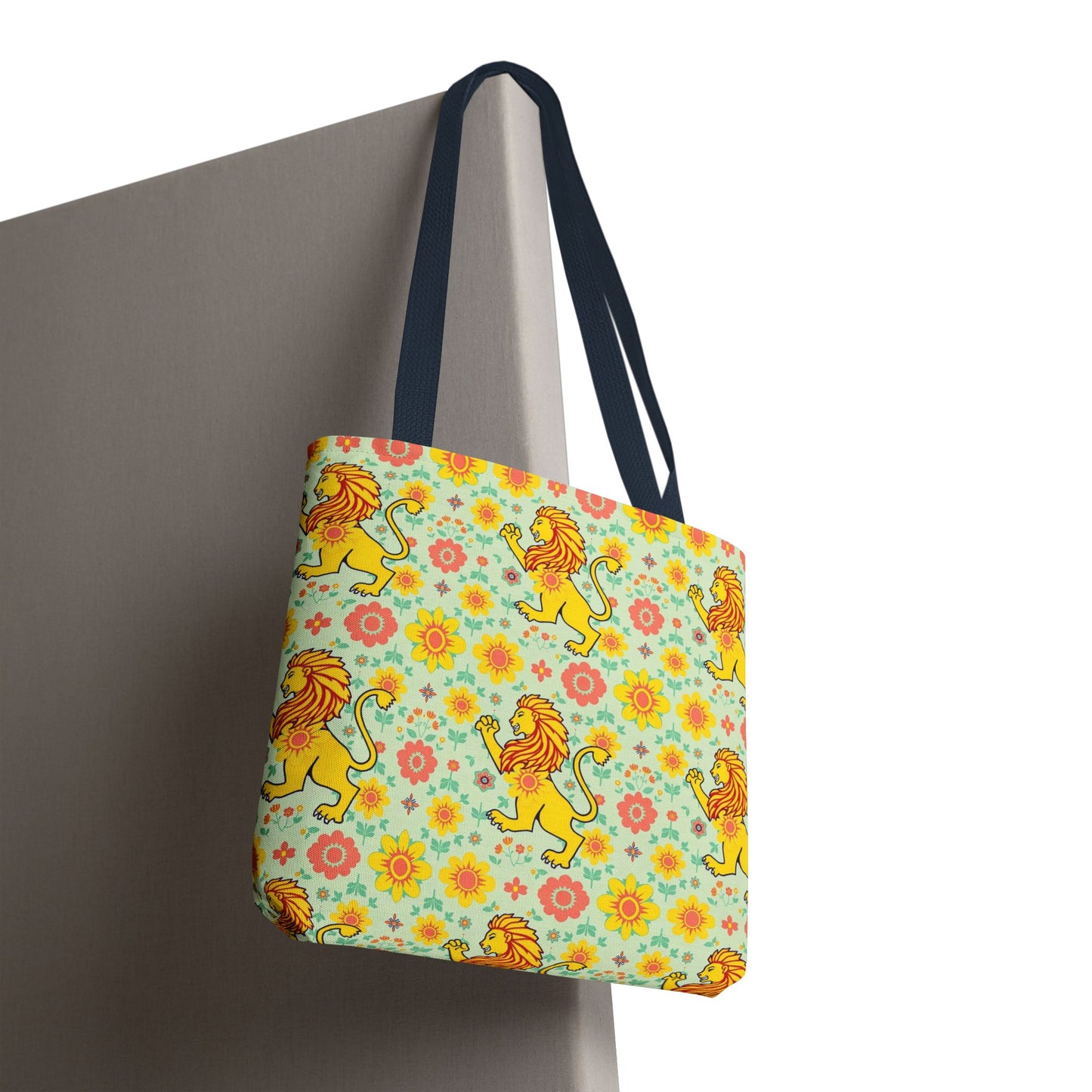 Tote Bag, (AOP), Leo, Zodiac v2, Flower Pattern