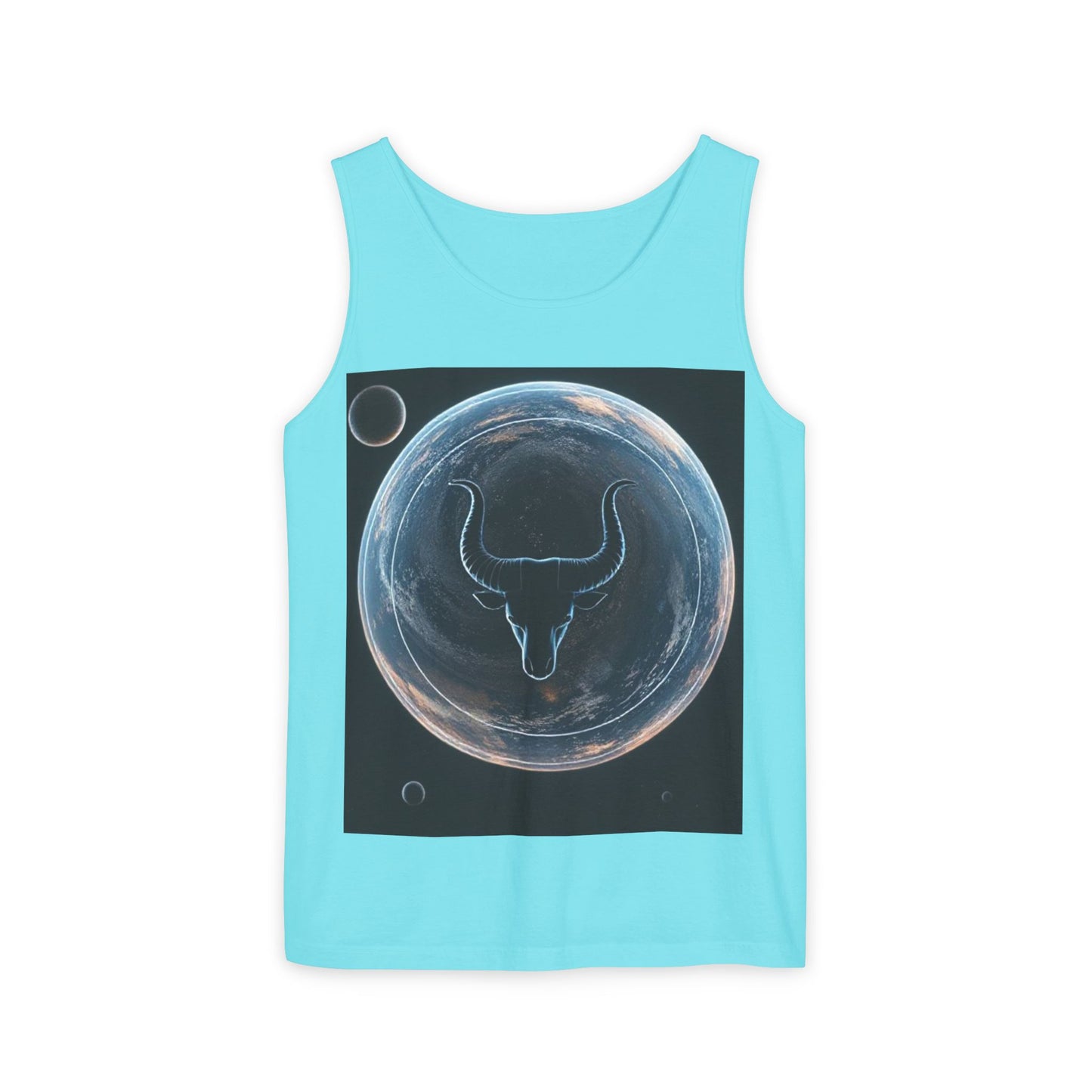Unisex Garment-Dyed, Tank Top, Taurus Design, Planet Animal v1, 100% US cotton