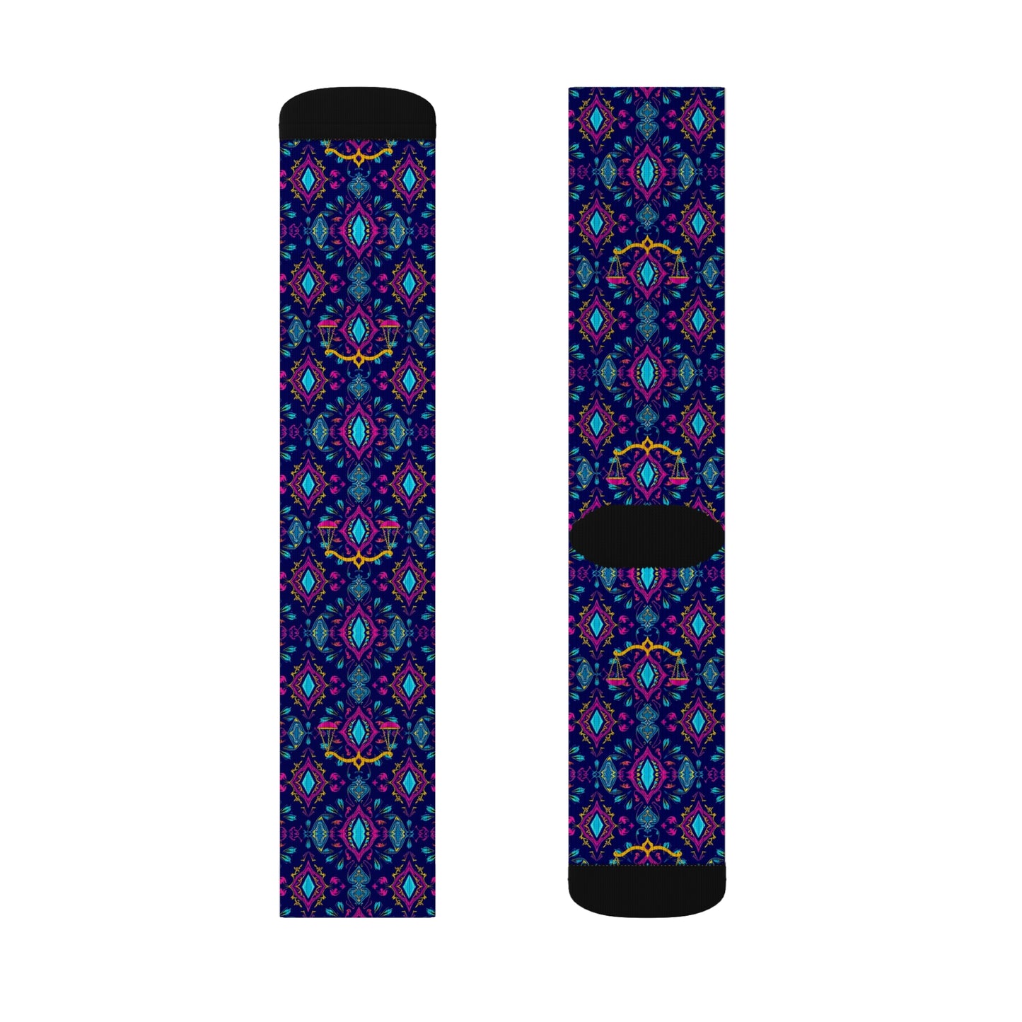 Sublimation Socks, Libra, Zodiac v2, Jewel Pattern