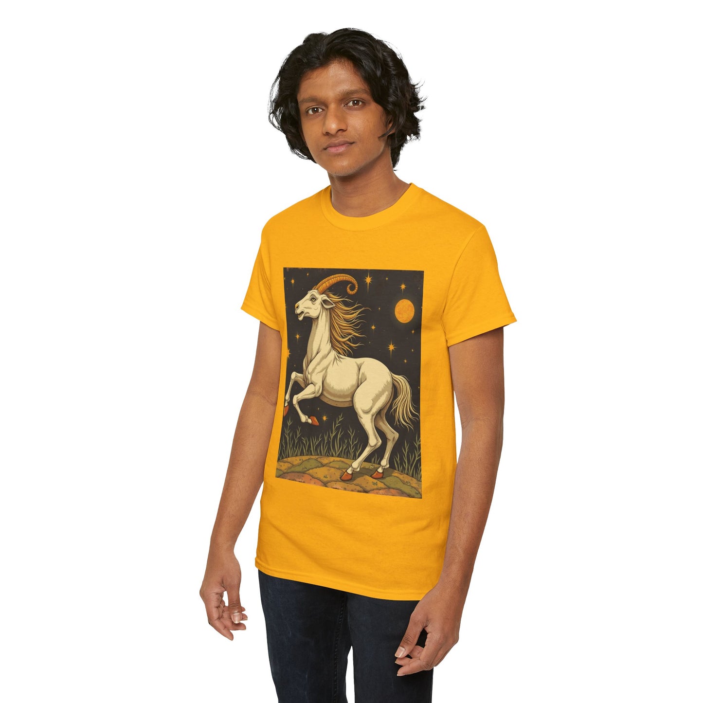 Unisex Heavy Cotton T-Shirt, Aries Animal, Zodiac Design