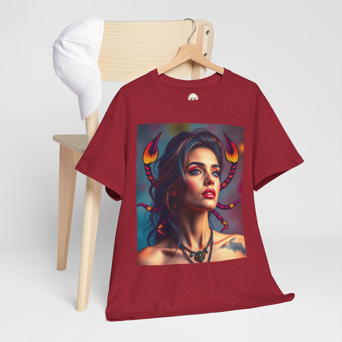 Unisex Heavy Cotton T-Shirt, Scorpio, Zodiac v2, Sexy Art