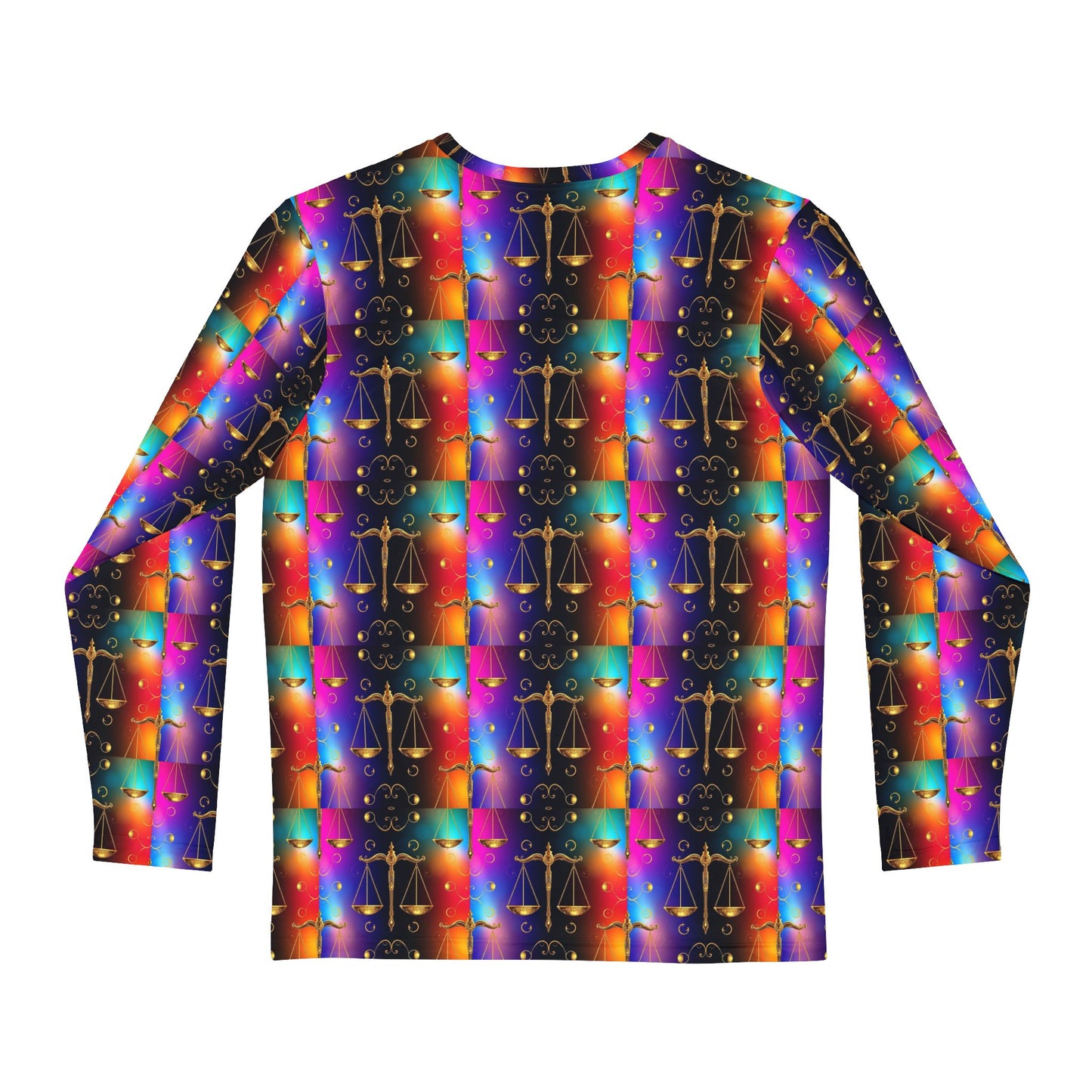 Men's Long Sleeve Shirt, (AOP), Libra, Zodiac v1, Pattern