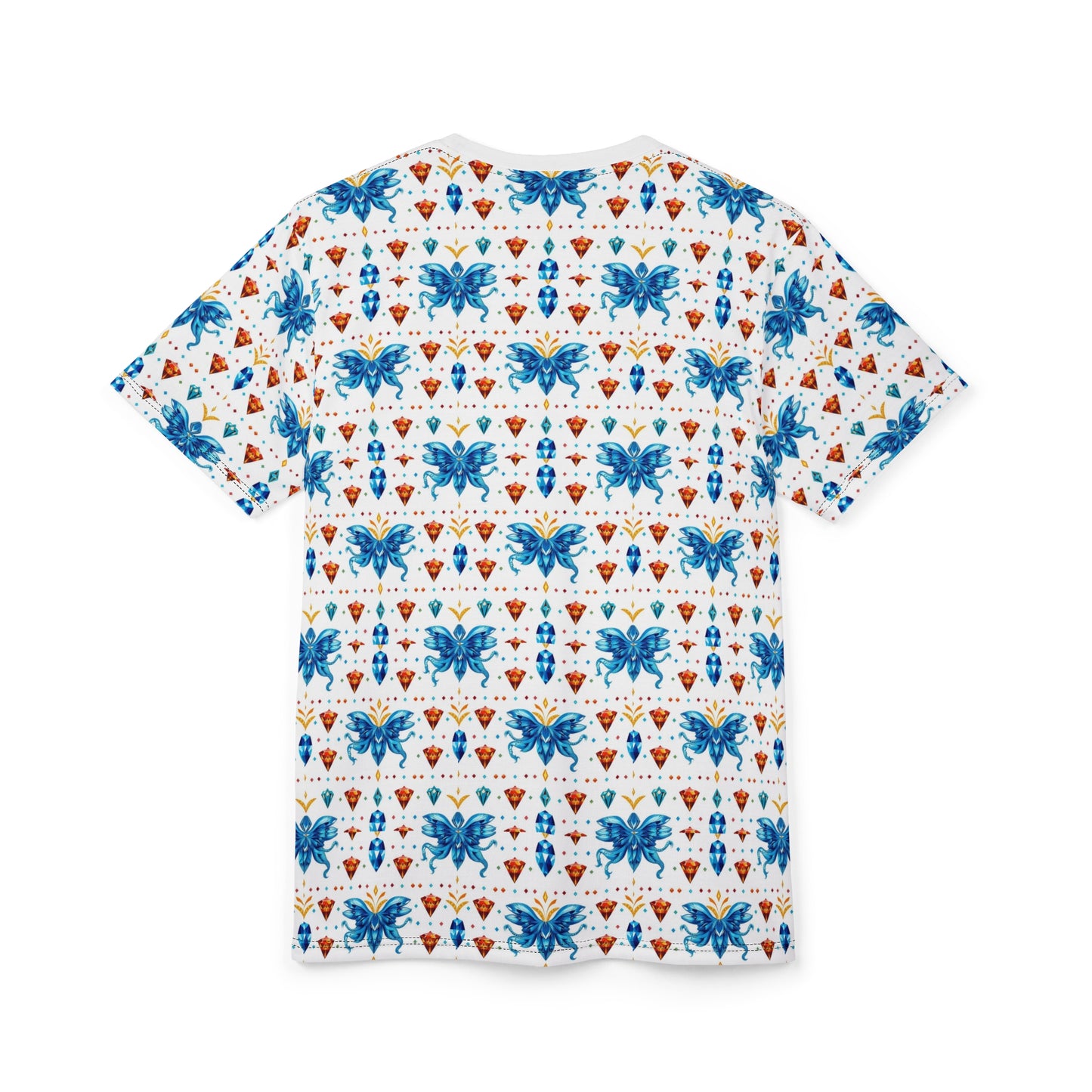 Unisex Cut & Sew T-Shirt, (AOP) Aquarius, Zodiac v3, Jewels Pattern