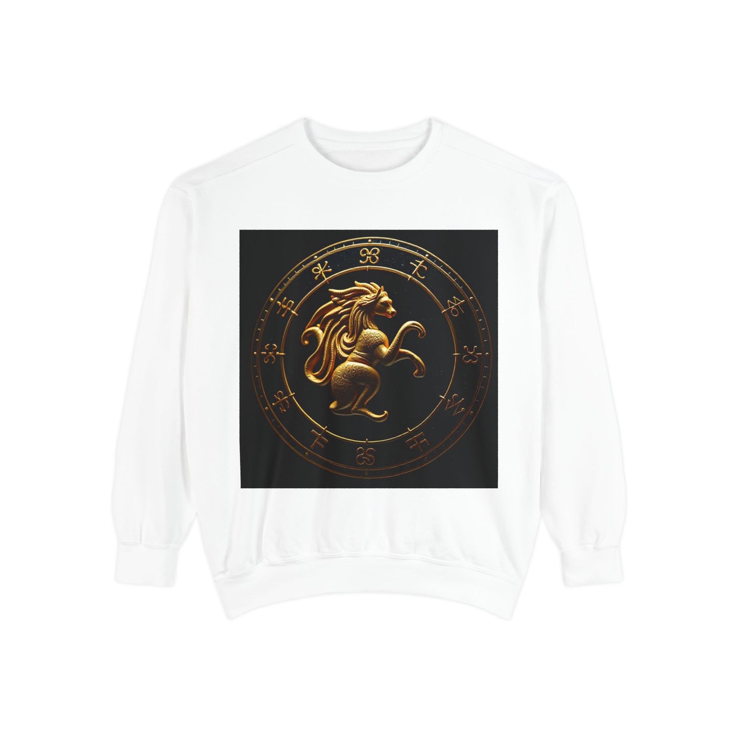 Garment-Dyed Sweatshirt, Unisex, Space Animal Design v1, Virgo