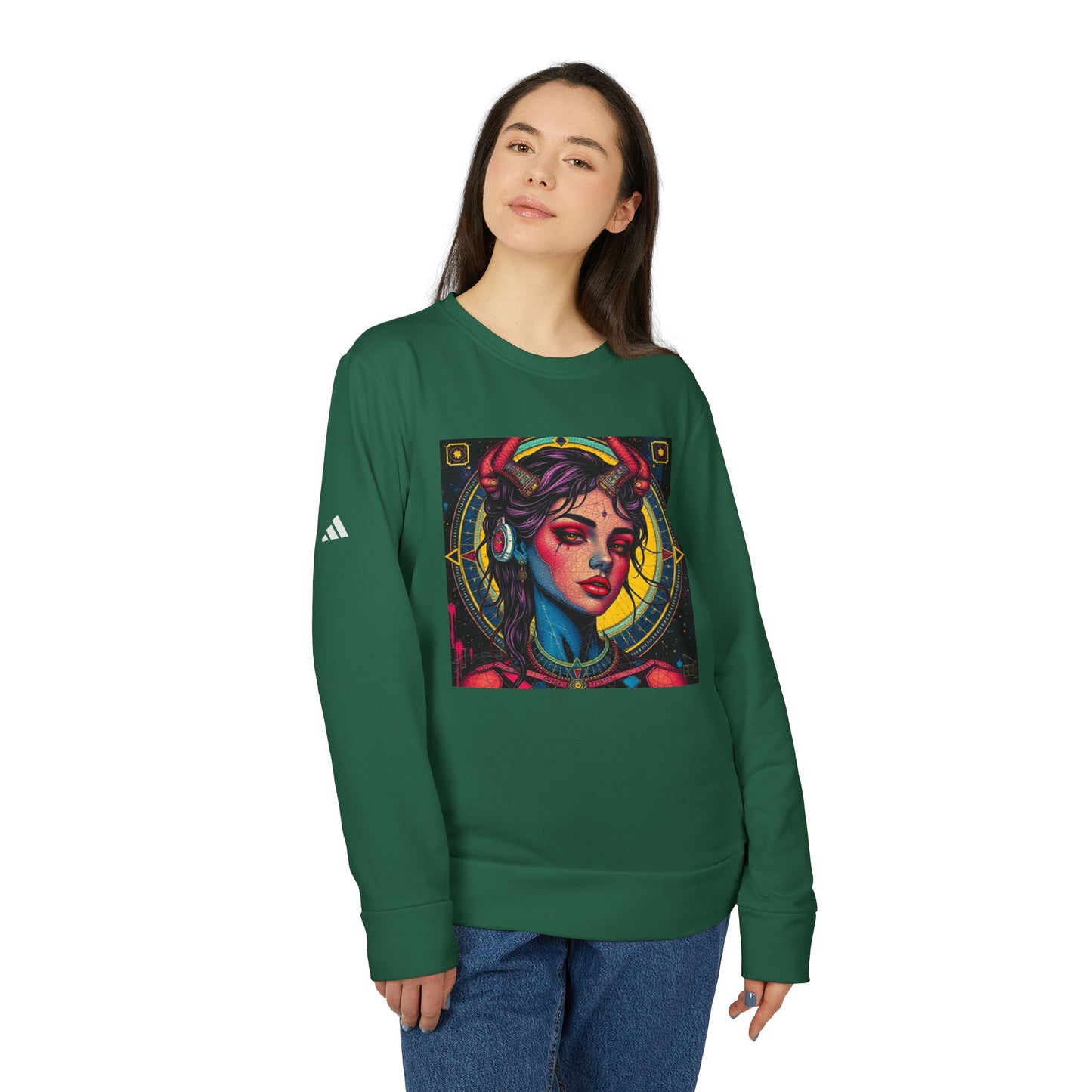 Adidas, Unisex Fleece Crewneck Sweatshirt, Scorpio, Pop Art v1, Zodiac