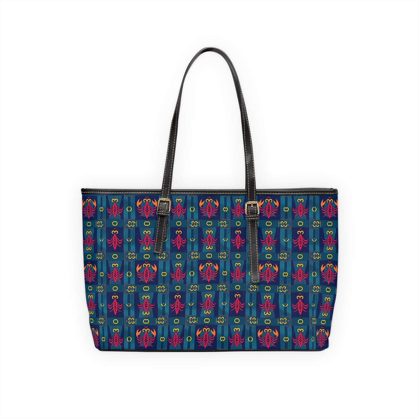 Leather Shoulder Bag, Scorpio, Zodiac v1, Shapes Pattern