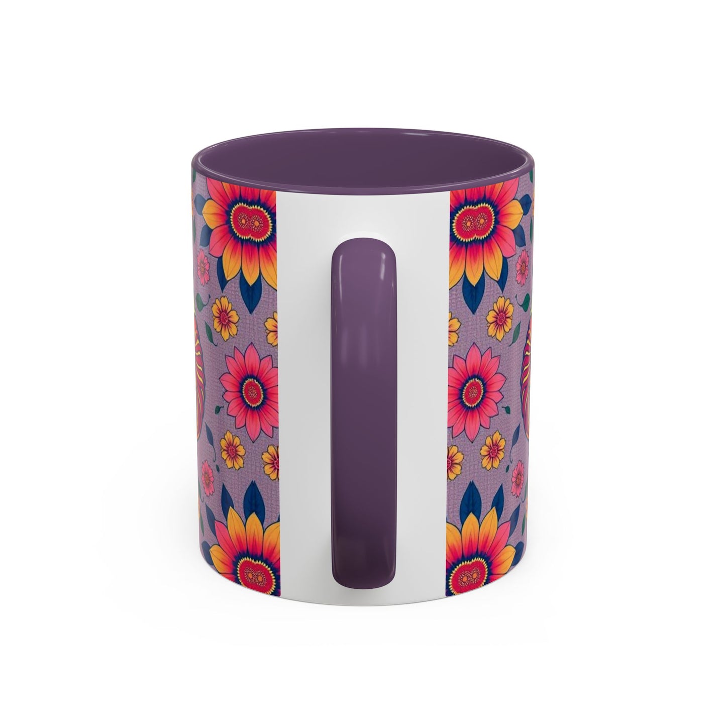 Accent Coffee Mug, Pisces, Zodiac v2, Flower Pattern, (11, 15oz)