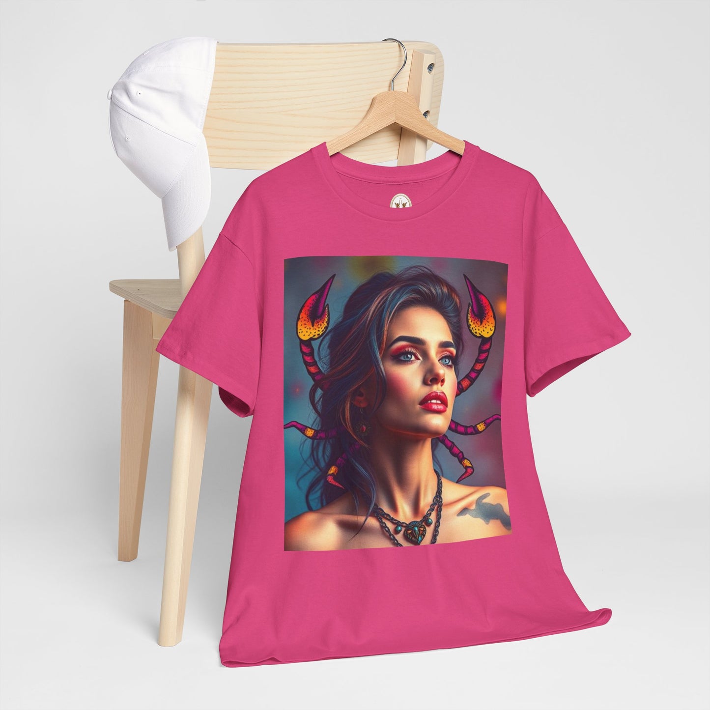 Unisex Heavy Cotton T-Shirt, Scorpio, Zodiac v2, Sexy Art