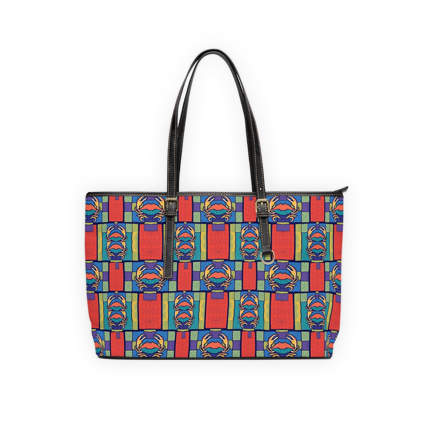 Leather Shoulder Bag, Cancer, Zodiac v1, Shapes Pattern