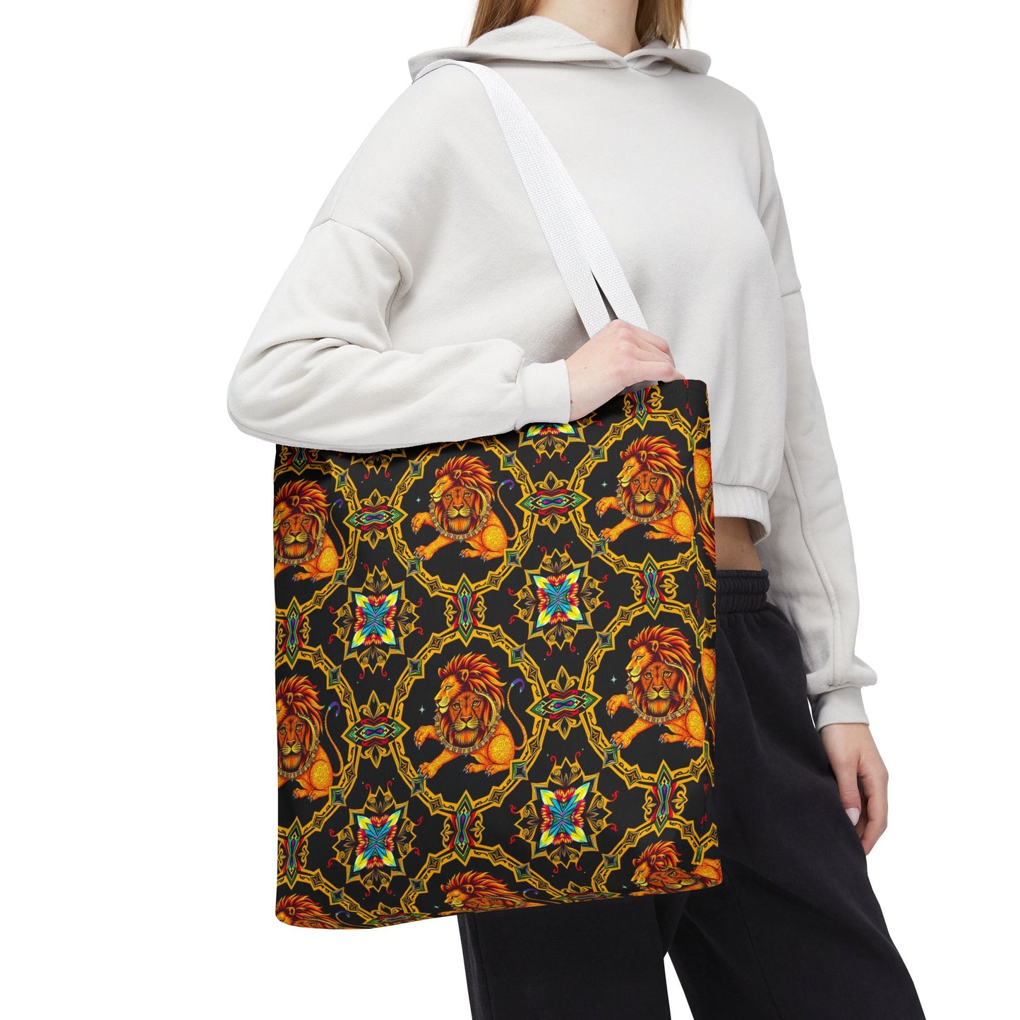 Tote Bag (AOP), Leo, Zodiac, Jewel Pattern