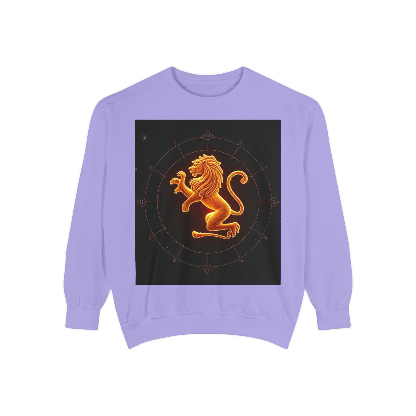 Garment-Dyed Sweatshirt, Unisex, Space Animal Design v1, Leo