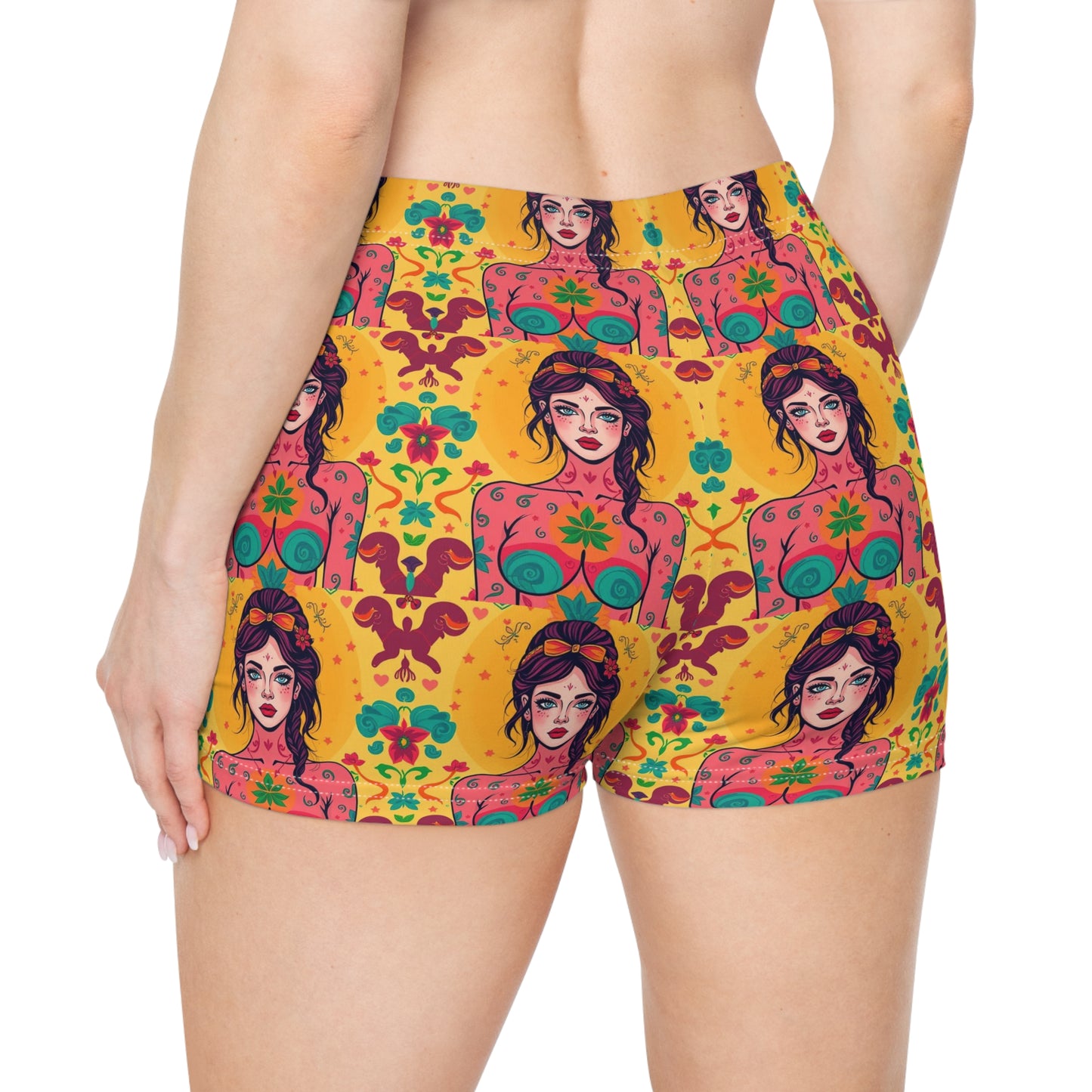 Women's Shorts, (AOP), Virgo, Zodiac v4, Sexy Pattern