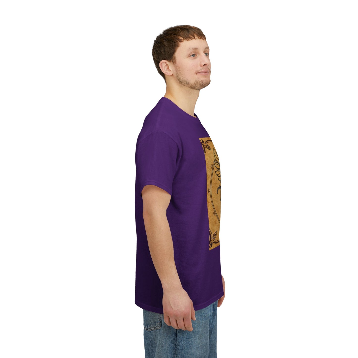 Unisex Heavy Cotton T-Shirt, Pencil Art v1, Gemini Zodiac Design