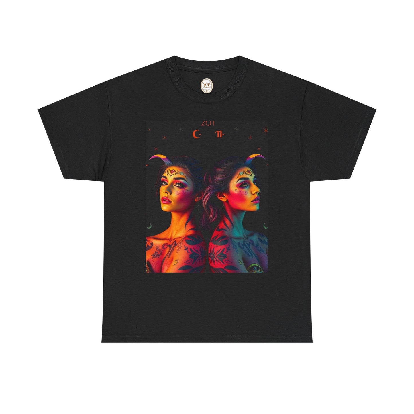 Unisex Heavy Cotton T-Shirt, Gemini, Zodiac, Sexy Art