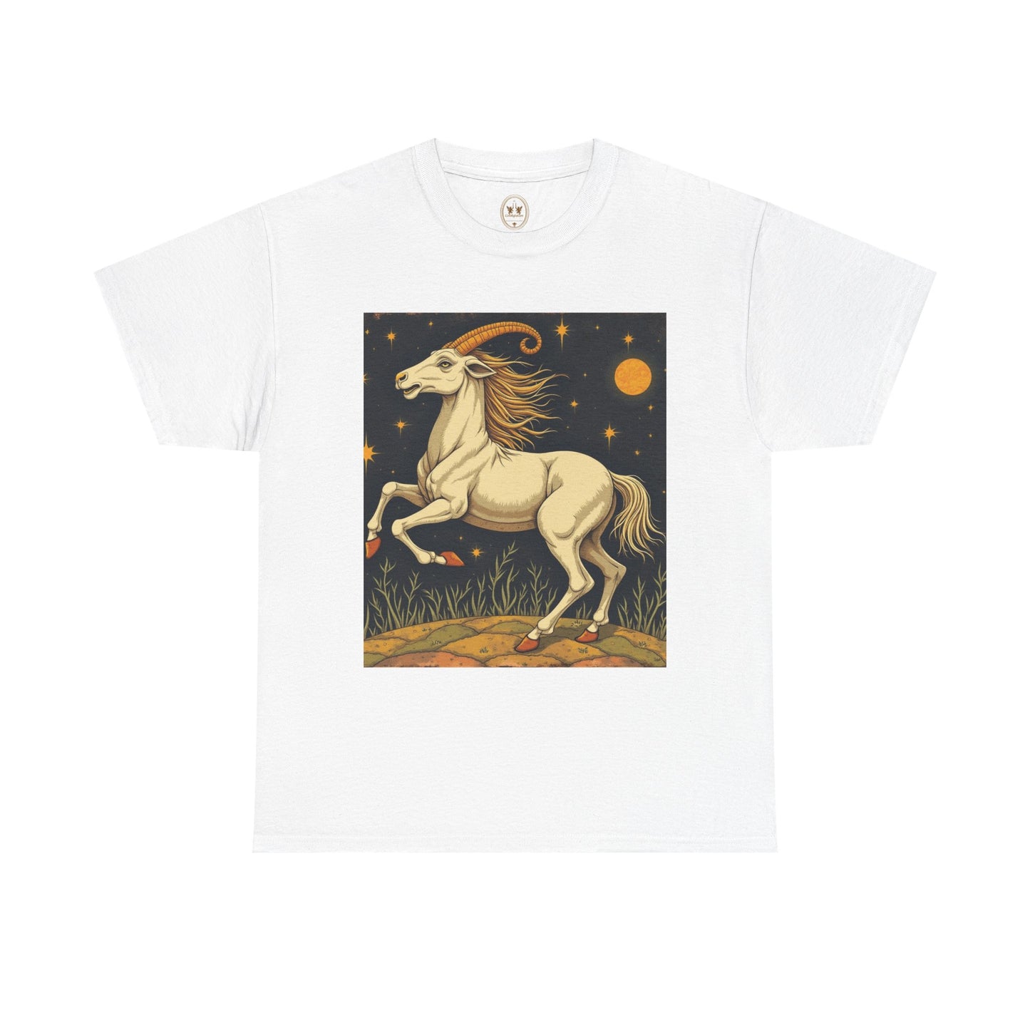 Unisex Heavy Cotton T-Shirt, Aries Animal, Zodiac Design