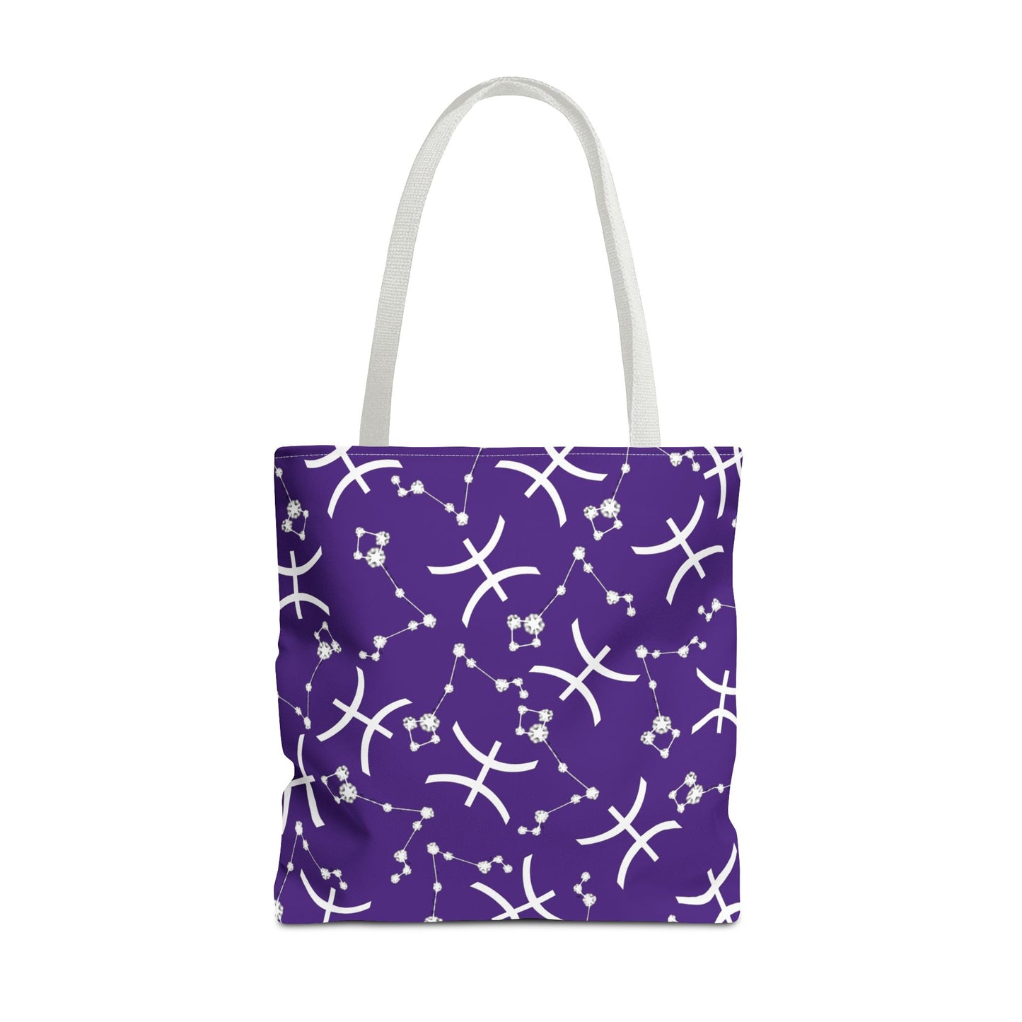 Tote Bag, Pisces Zodiac Sign, AOP, (Purple, White)