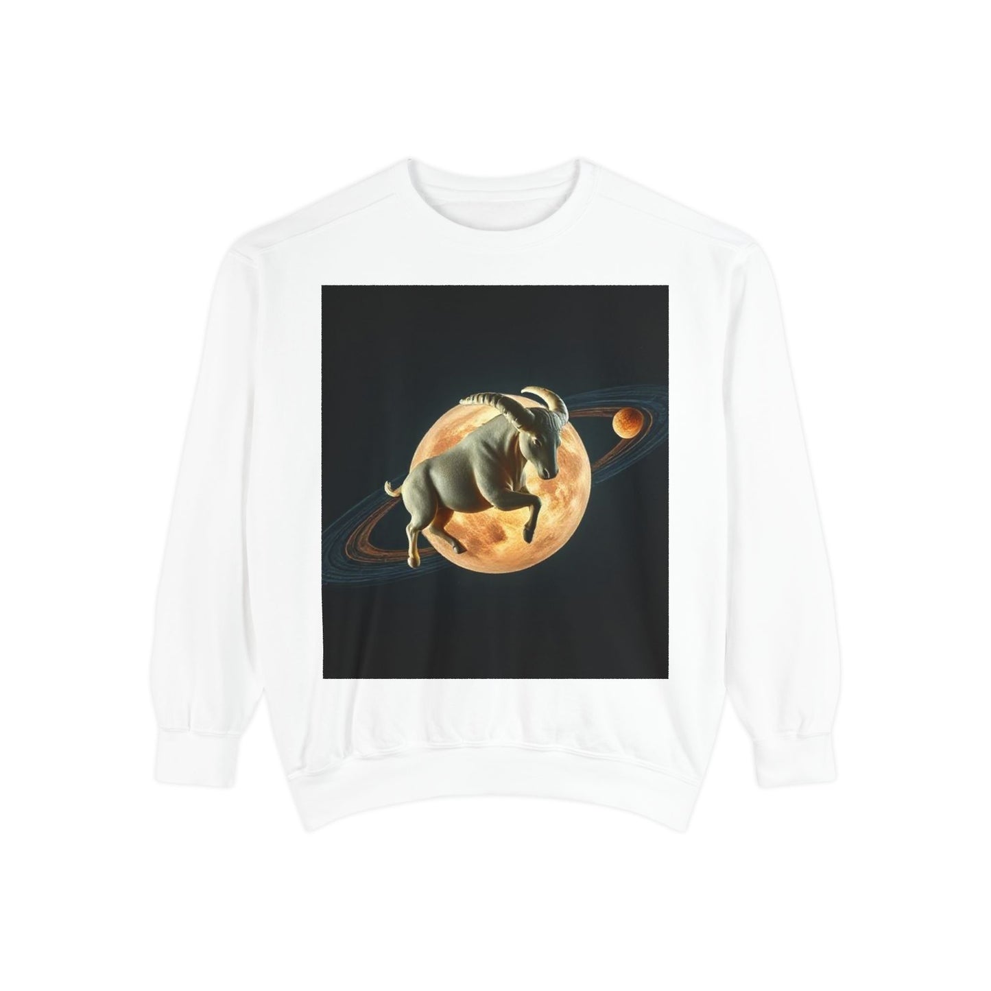 Garment-Dyed Sweatshirt, Unisex, Space Animal Design v1, Taurus