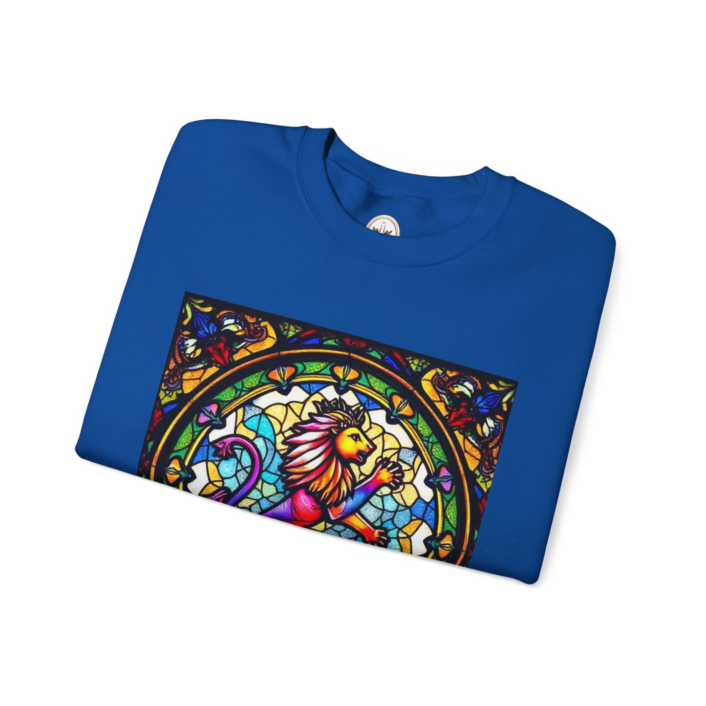 Unisex Heavy Blend™ Crewneck Sweatshirt, Glass, Leo Zodiac Design