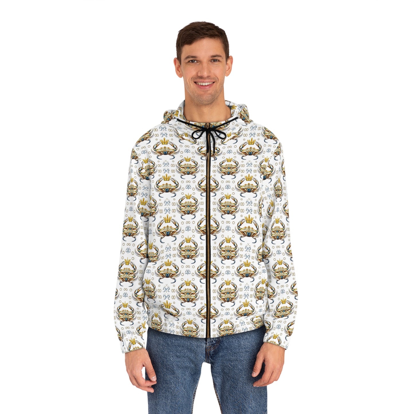 Full-Zip Hoodie (AOP), Cancer, Zodiac v1, Pattern