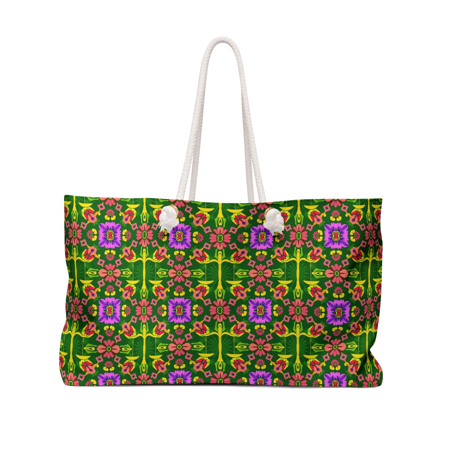 Weekender Bag, Libra, Zodiac, Flower Pattern