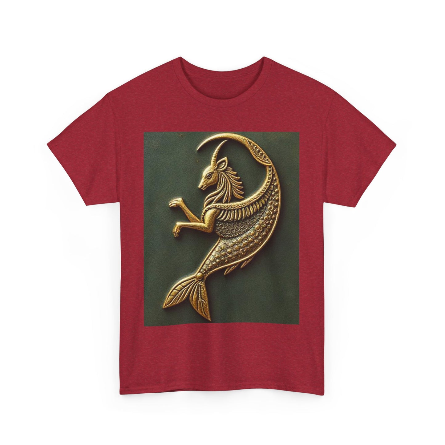 Unisex Heavy Cotton T-Shirt, Capricorn Animal v1, Symbol, Zodiac Design